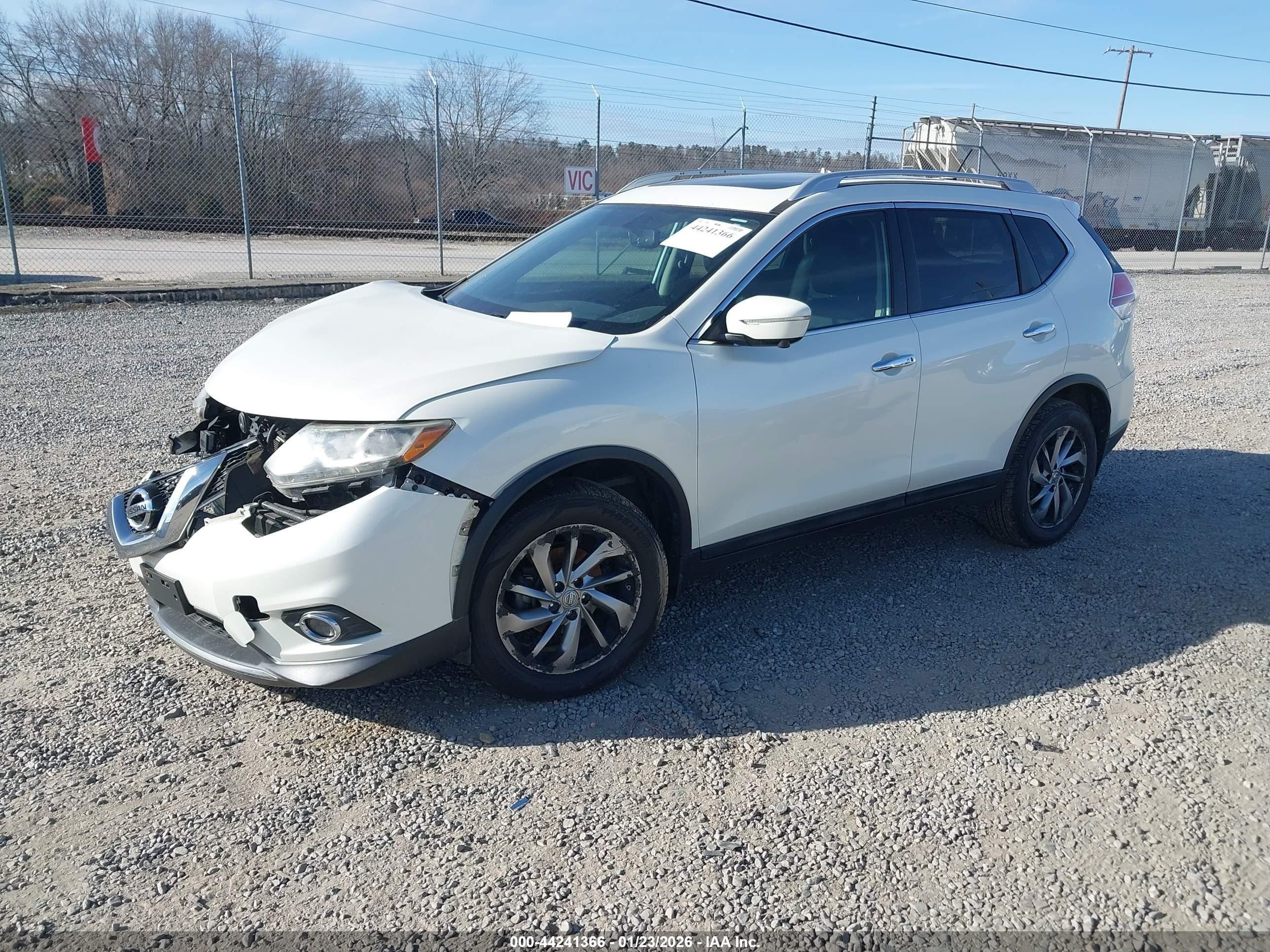 2015 Nissan Rogue Sl White vin: 5N1AT2MV5FC830263