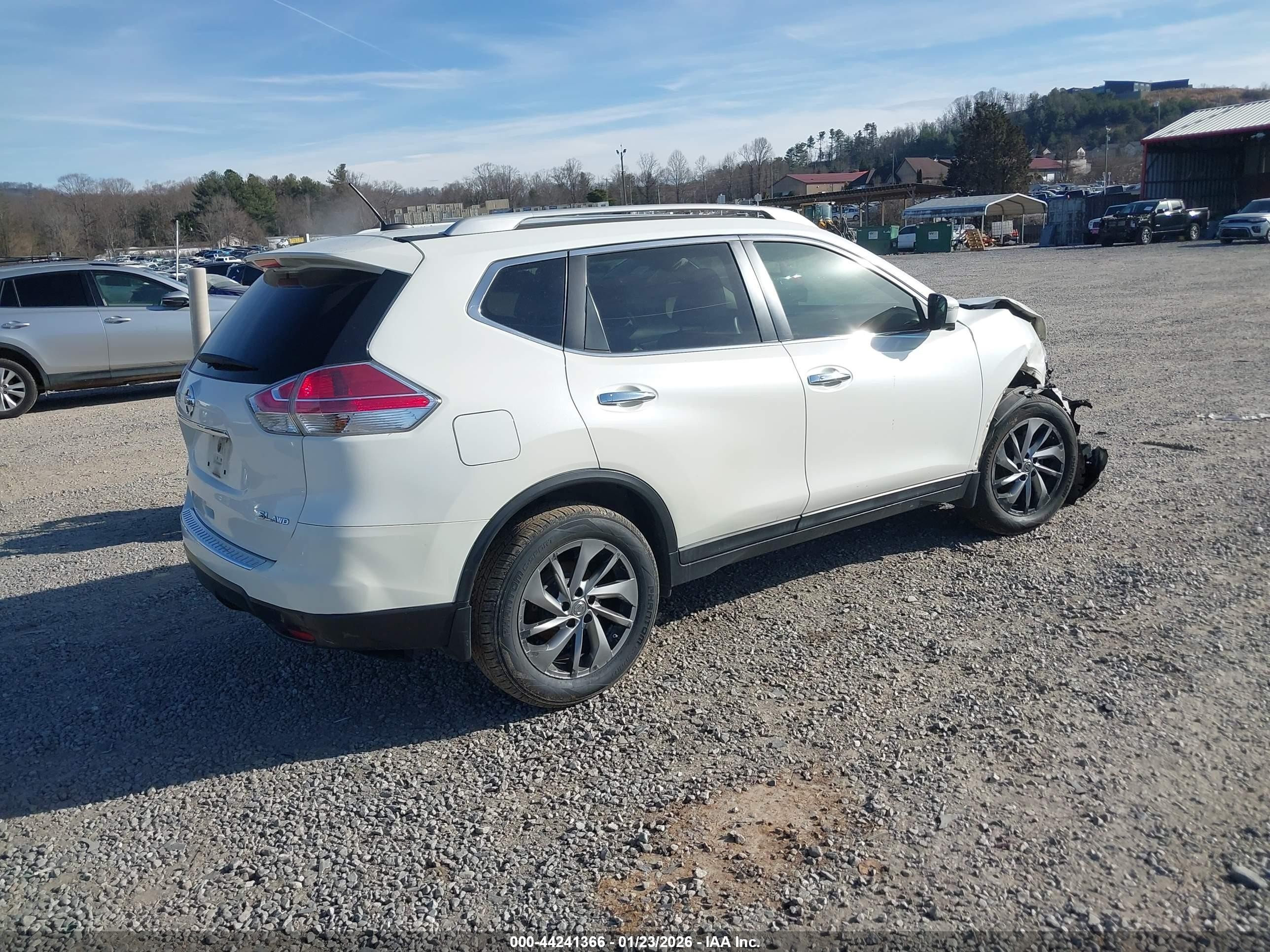2015 Nissan Rogue Sl White vin: 5N1AT2MV5FC830263