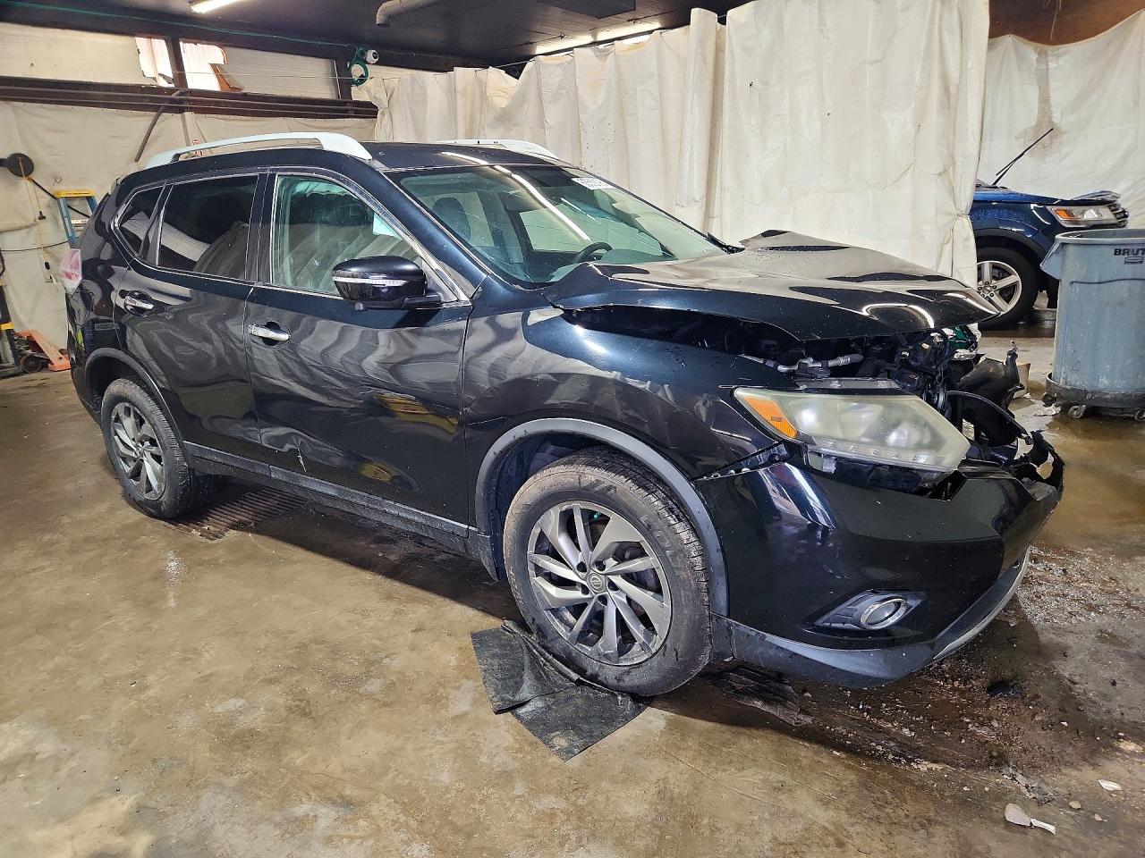 2015 Nissan Rogue Sl Black vin: 5N1AT2MV5FC849573