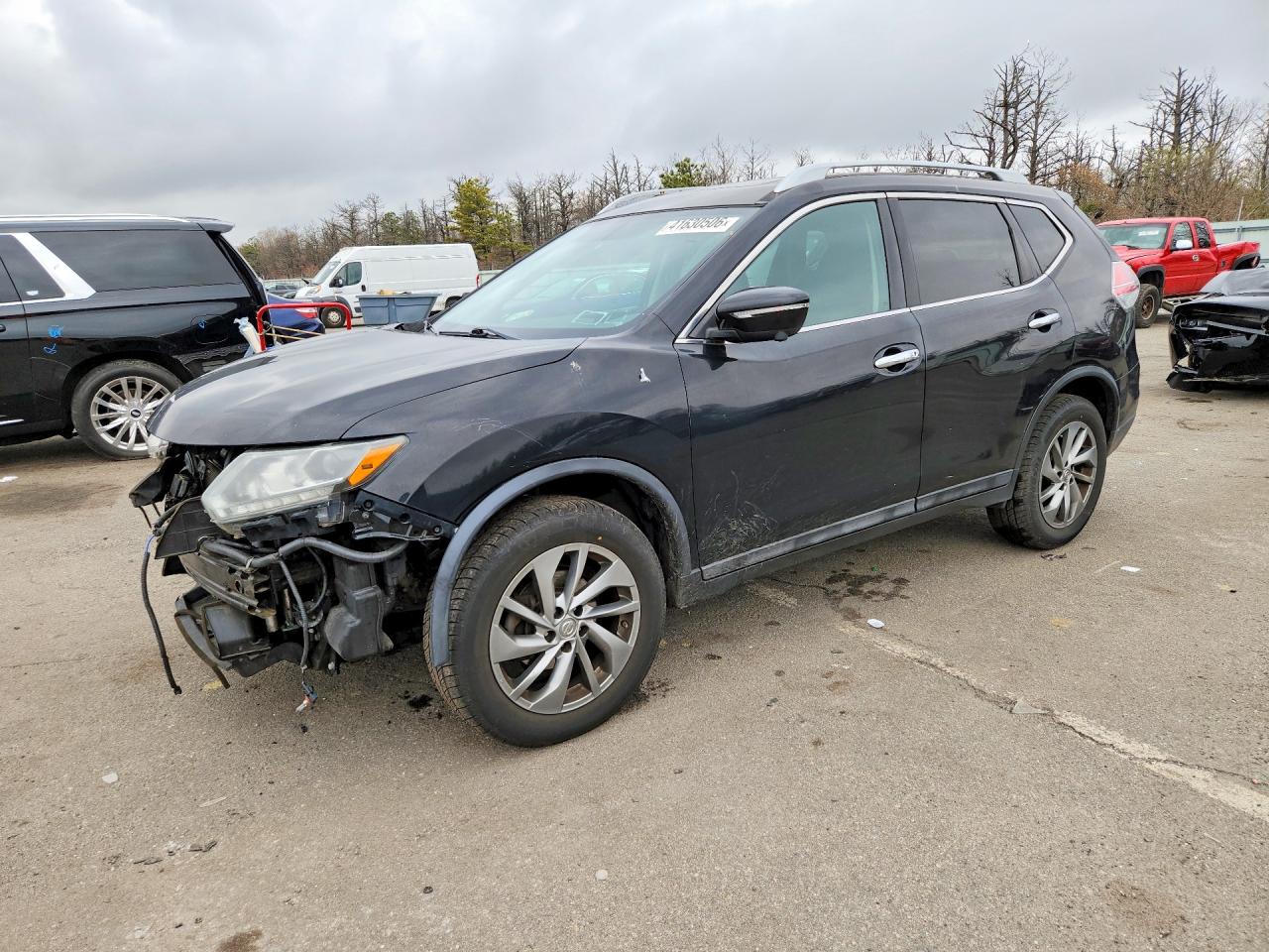 2015 Nissan Rogue Sl Black vin: 5N1AT2MV5FC876689