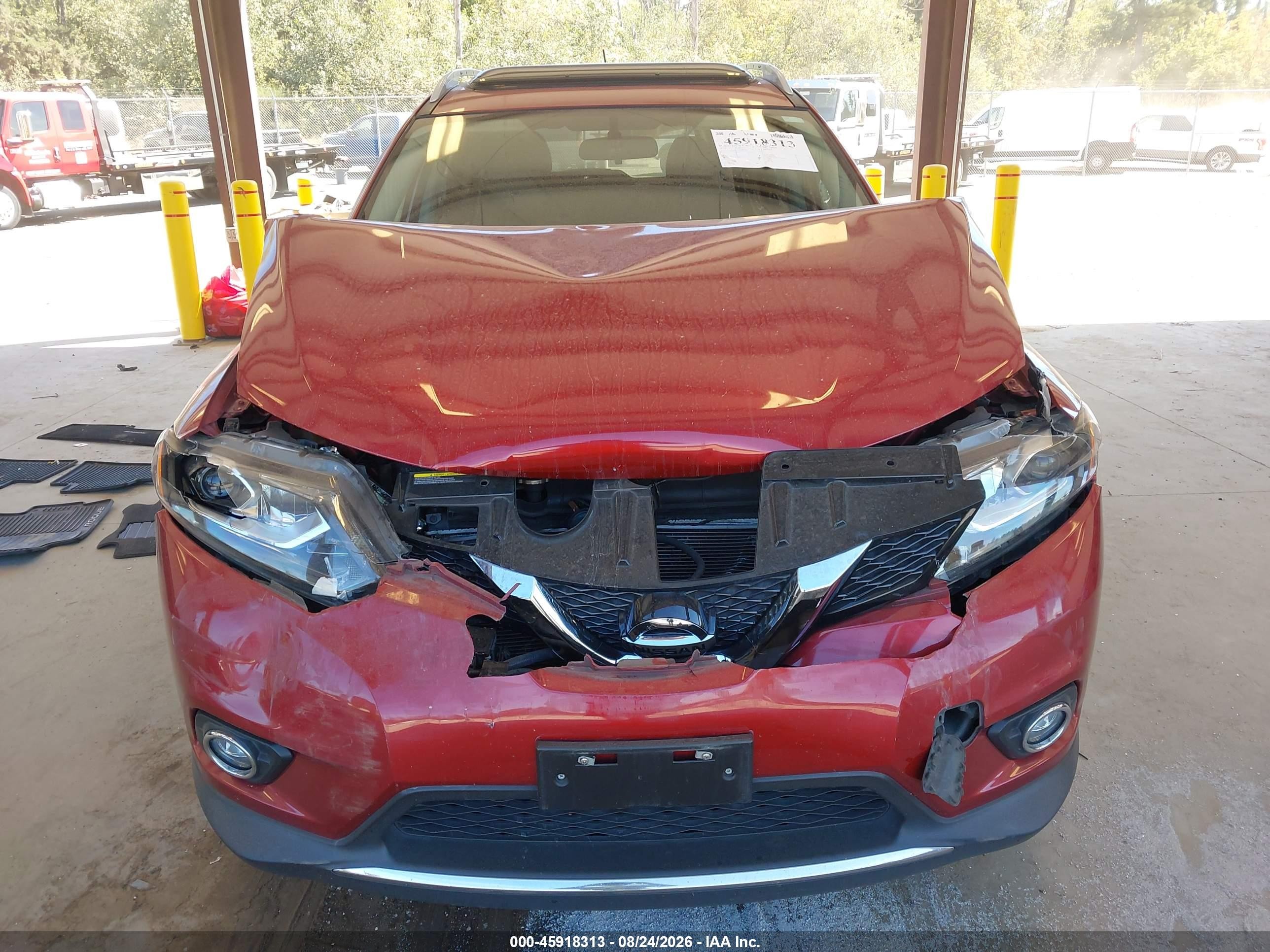 2015 Nissan Rogue Sl Red vin: 5N1AT2MV5FC882427