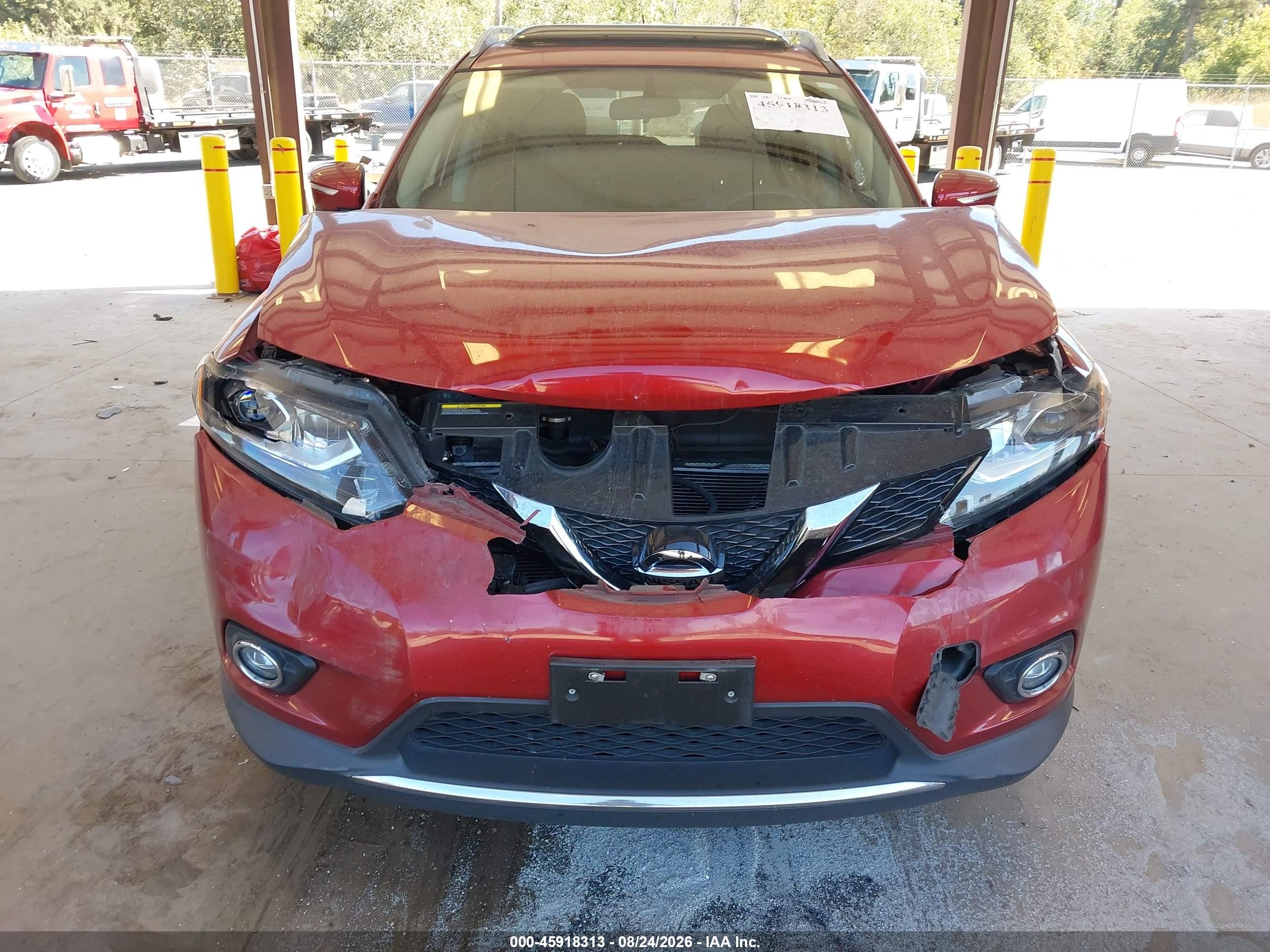 2015 Nissan Rogue Sl Red vin: 5N1AT2MV5FC882427