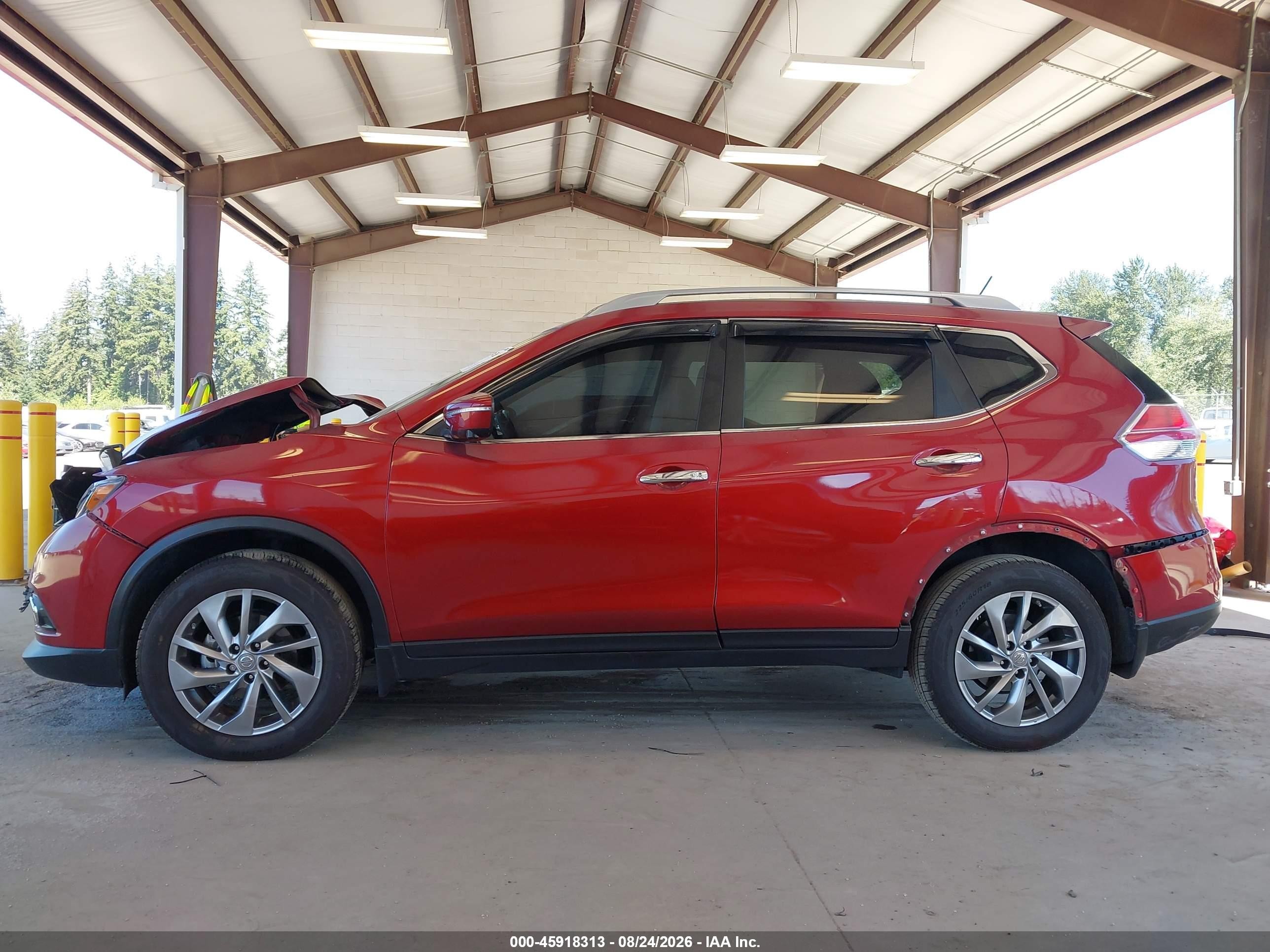 2015 Nissan Rogue Sl Red vin: 5N1AT2MV5FC882427