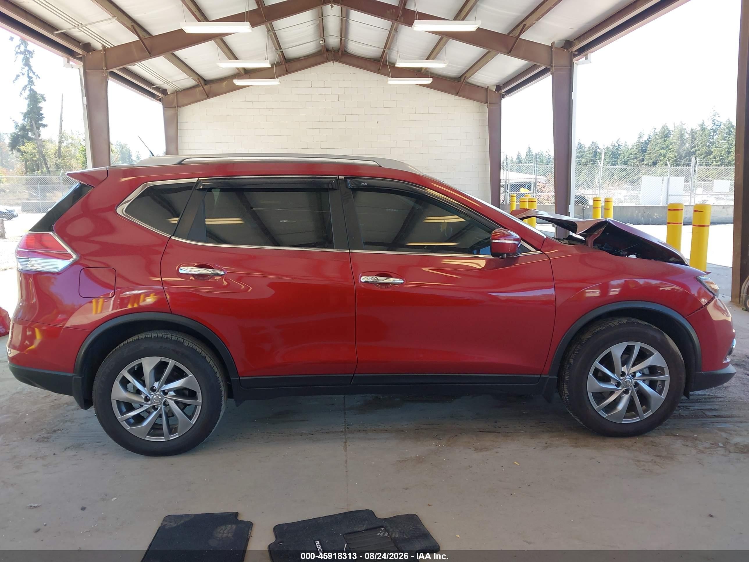 2015 Nissan Rogue Sl Red vin: 5N1AT2MV5FC882427