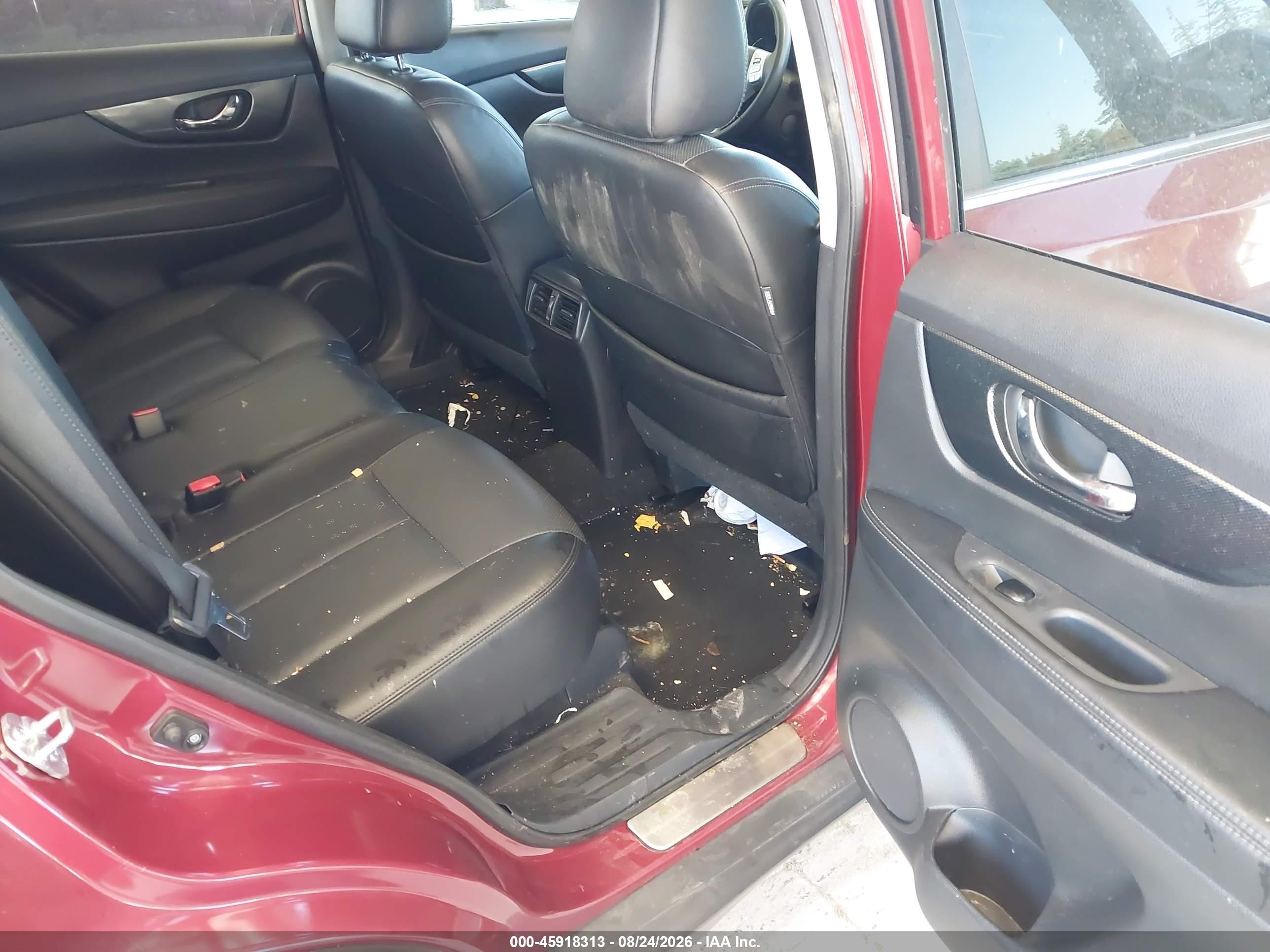 2015 Nissan Rogue Sl Red vin: 5N1AT2MV5FC882427
