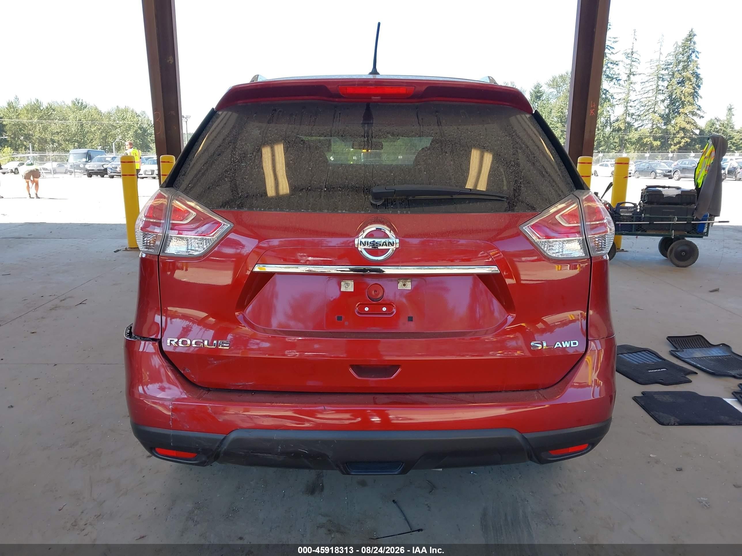 2015 Nissan Rogue Sl Red vin: 5N1AT2MV5FC882427