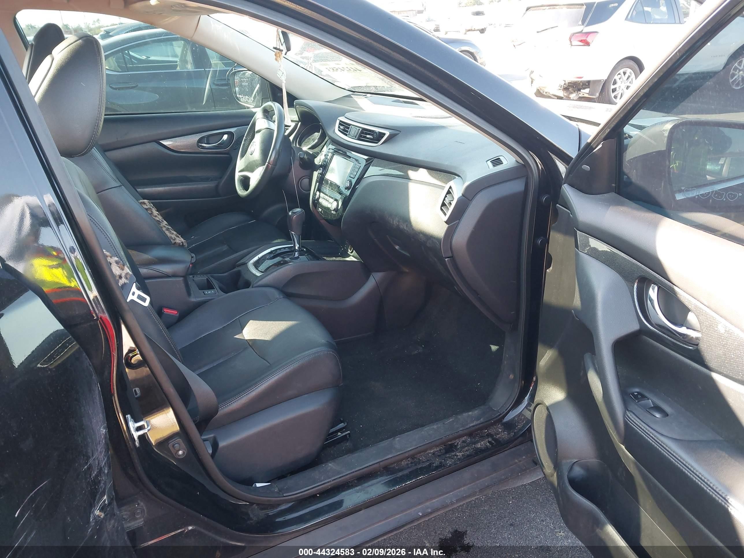 2015 Nissan Rogue Sl Black vin: 5N1AT2MV5FC899700