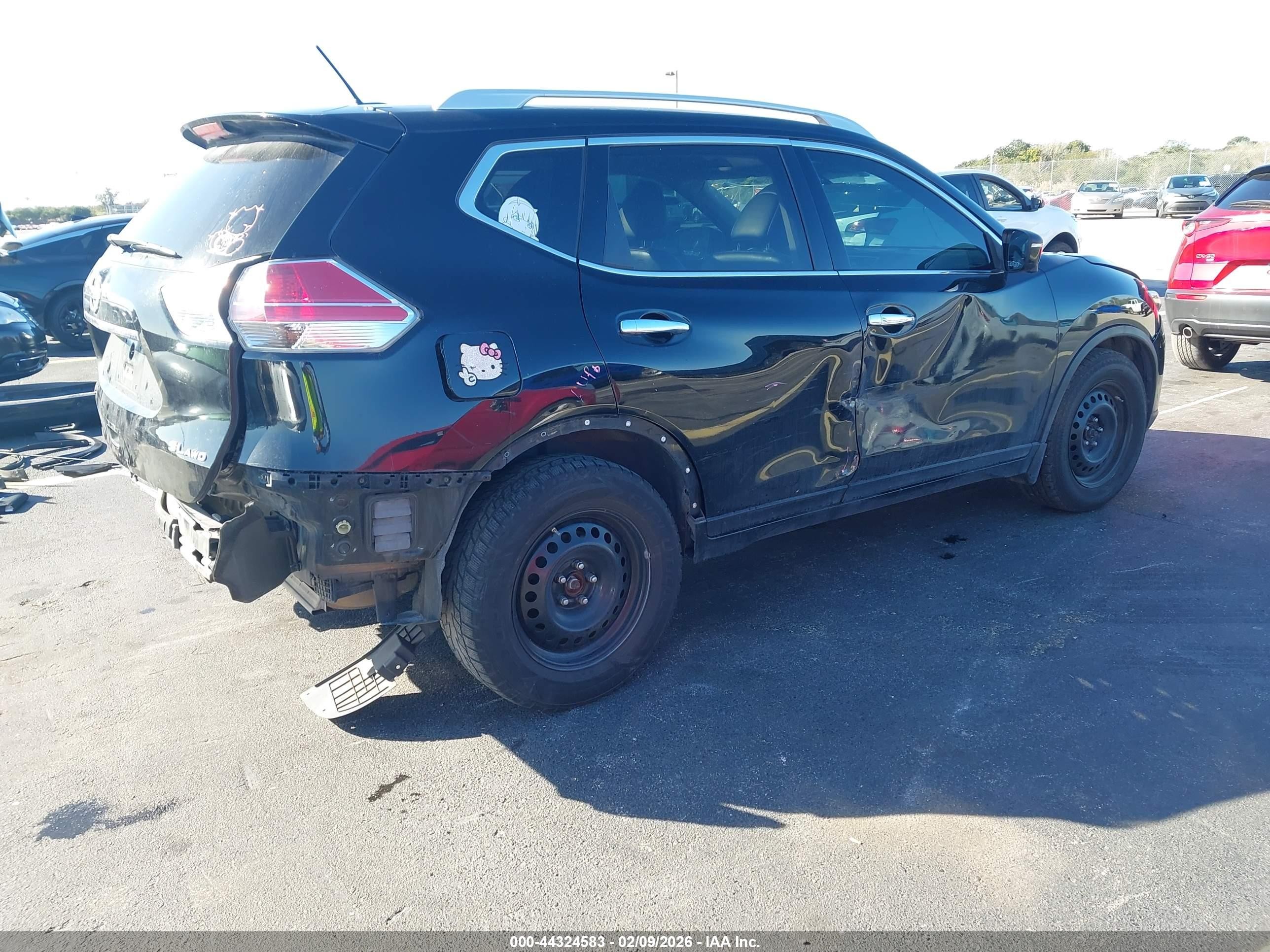 2015 Nissan Rogue Sl Black vin: 5N1AT2MV5FC899700