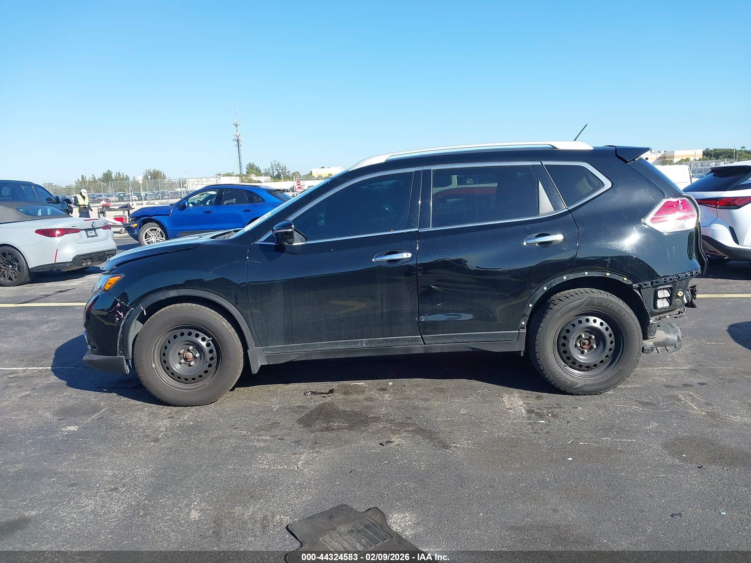 2015 Nissan Rogue Sl Black vin: 5N1AT2MV5FC899700