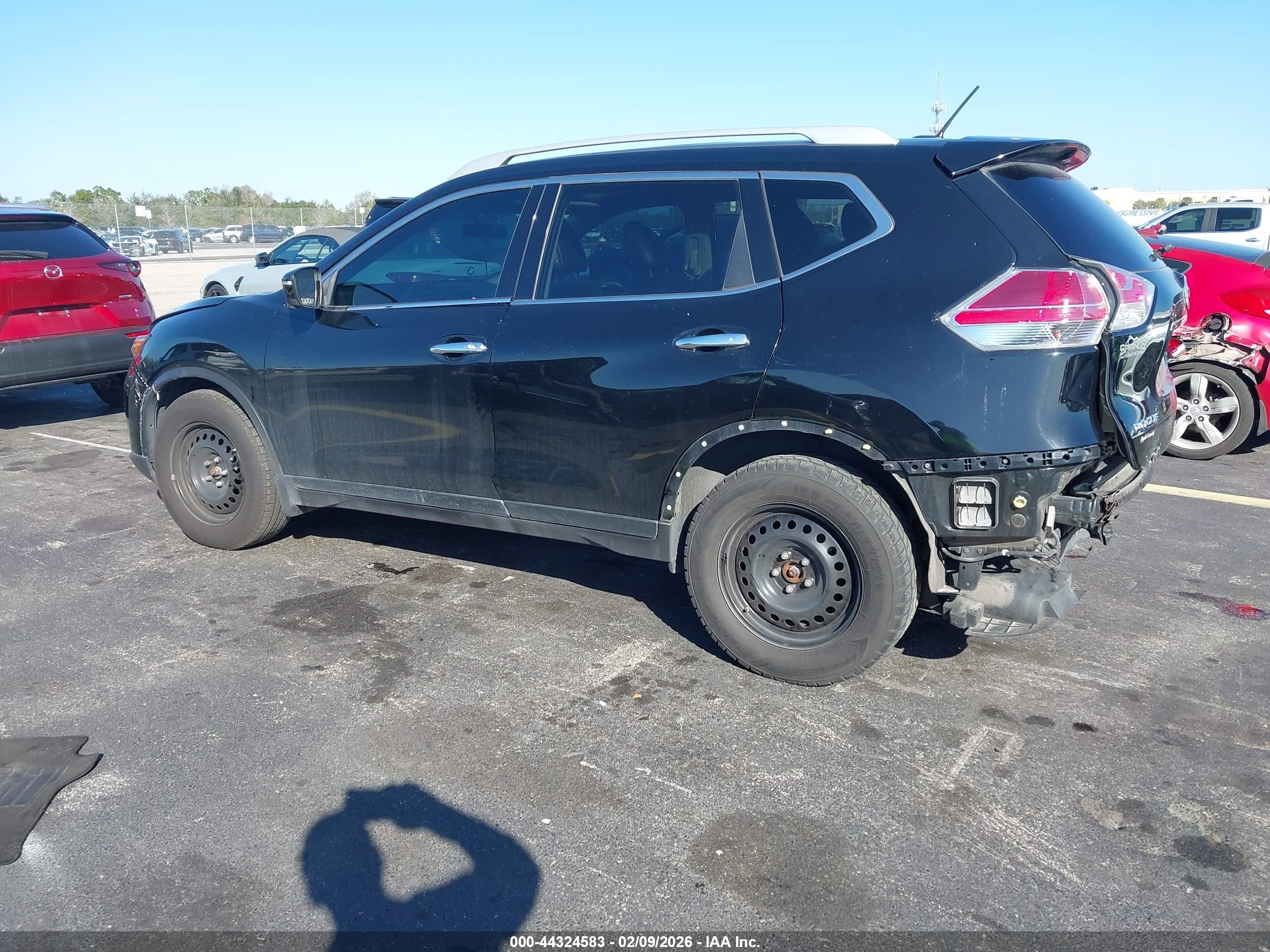 2015 Nissan Rogue Sl Black vin: 5N1AT2MV5FC899700