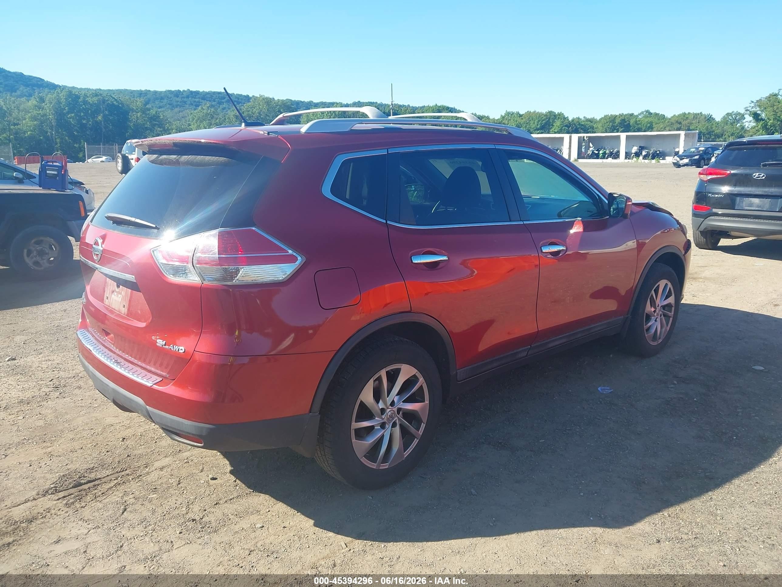 2015 Nissan Rogue Sl Red vin: 5N1AT2MV5FC903695