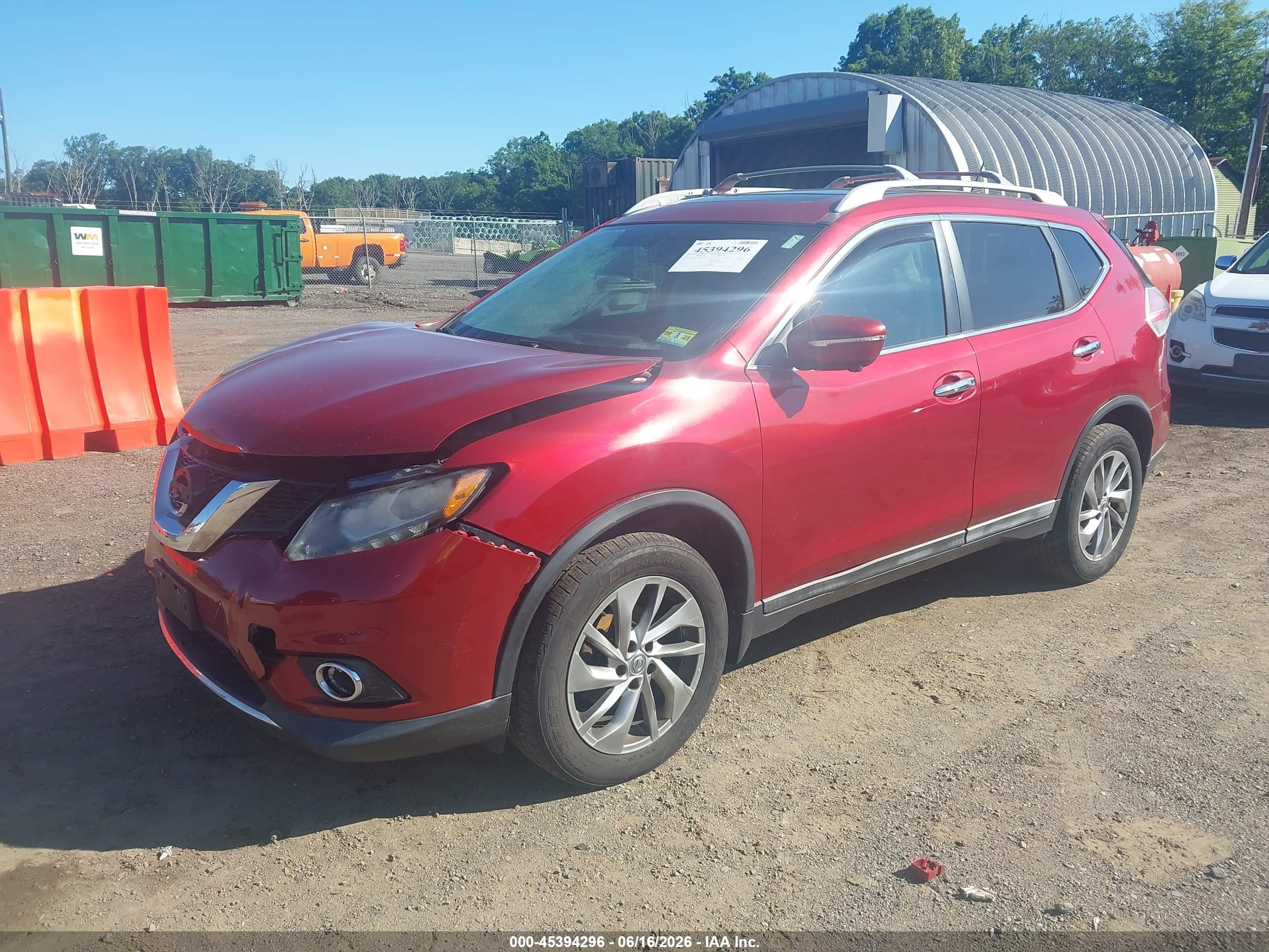 2015 Nissan Rogue Sl Red vin: 5N1AT2MV5FC903695