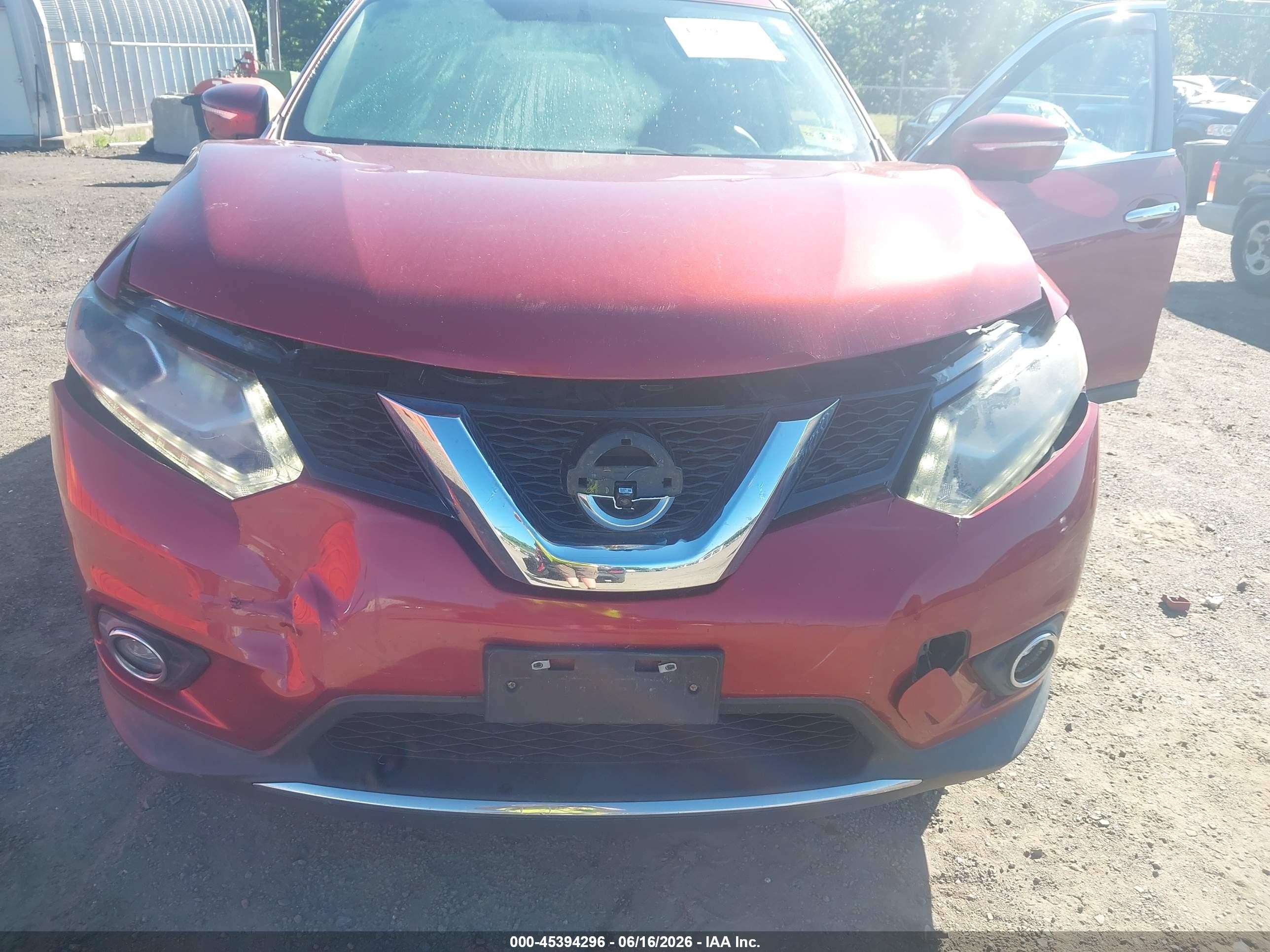 2015 Nissan Rogue Sl Red vin: 5N1AT2MV5FC903695