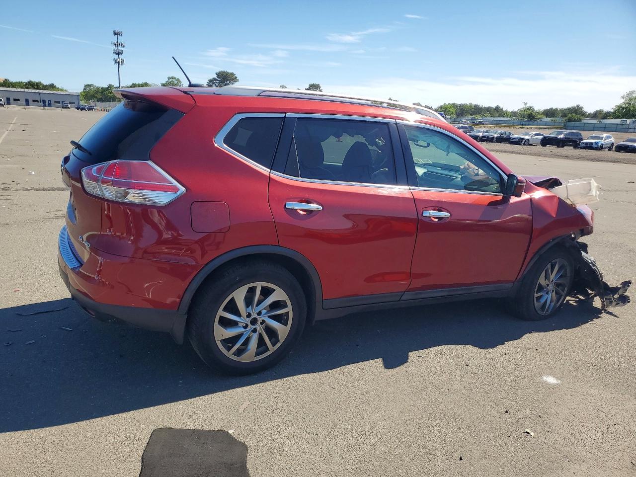 2015 Nissan Rogue Sl Red vin: 5N1AT2MV5FC909285