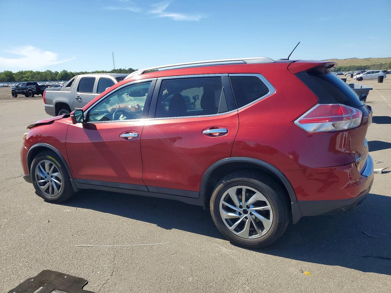 2015 Nissan Rogue Sl Red vin: 5N1AT2MV5FC909285