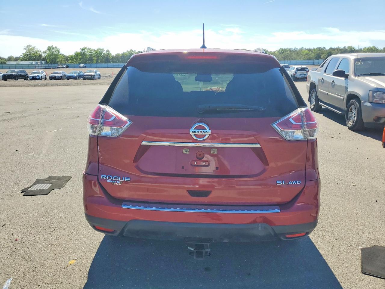 2015 Nissan Rogue Sl Red vin: 5N1AT2MV5FC909285