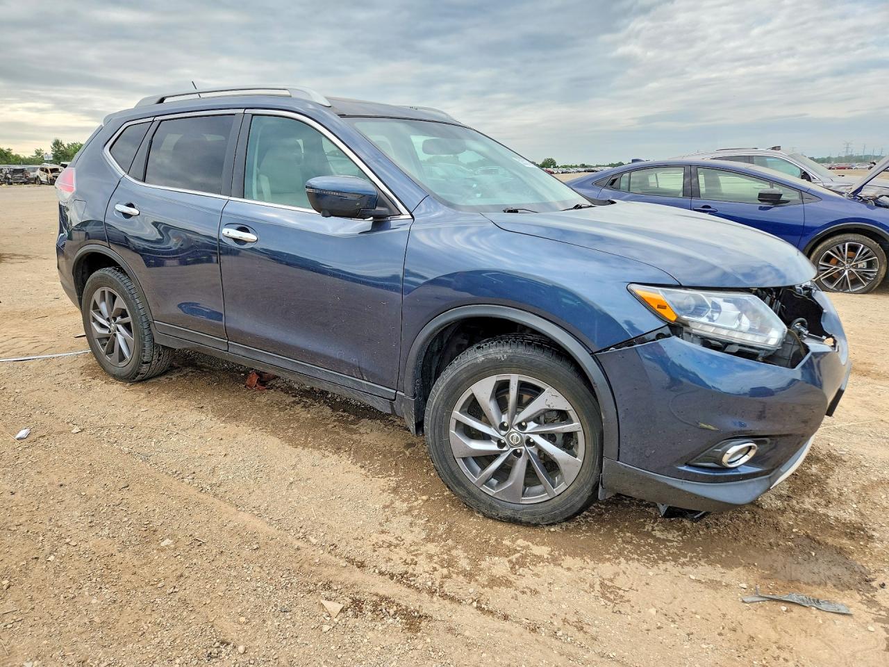 2016 Nissan Rogue Sl Blue vin: 5N1AT2MV5GC833214
