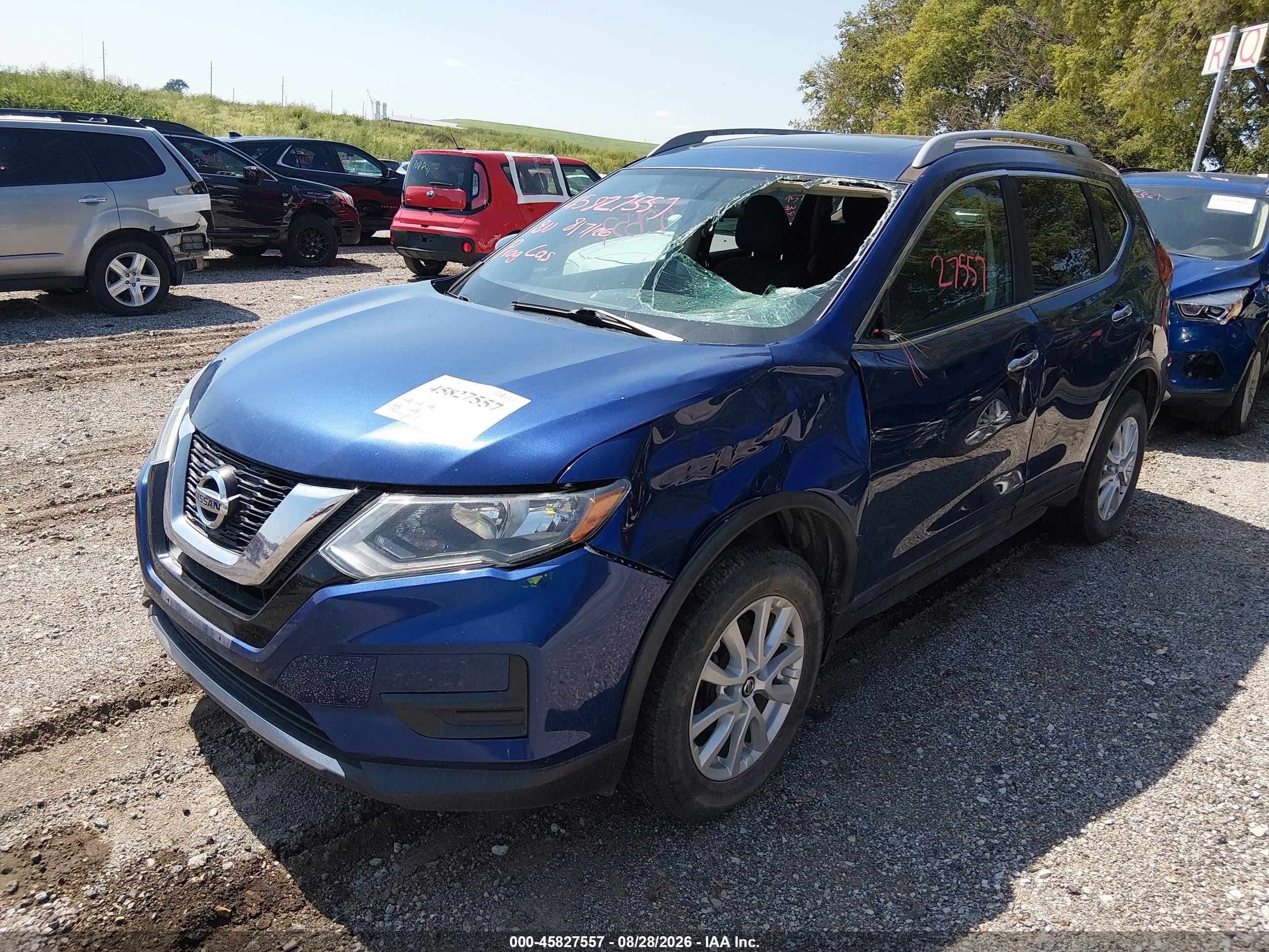 2017 Nissan Rogue Sv Blue vin: 5N1AT2MV5HC779608