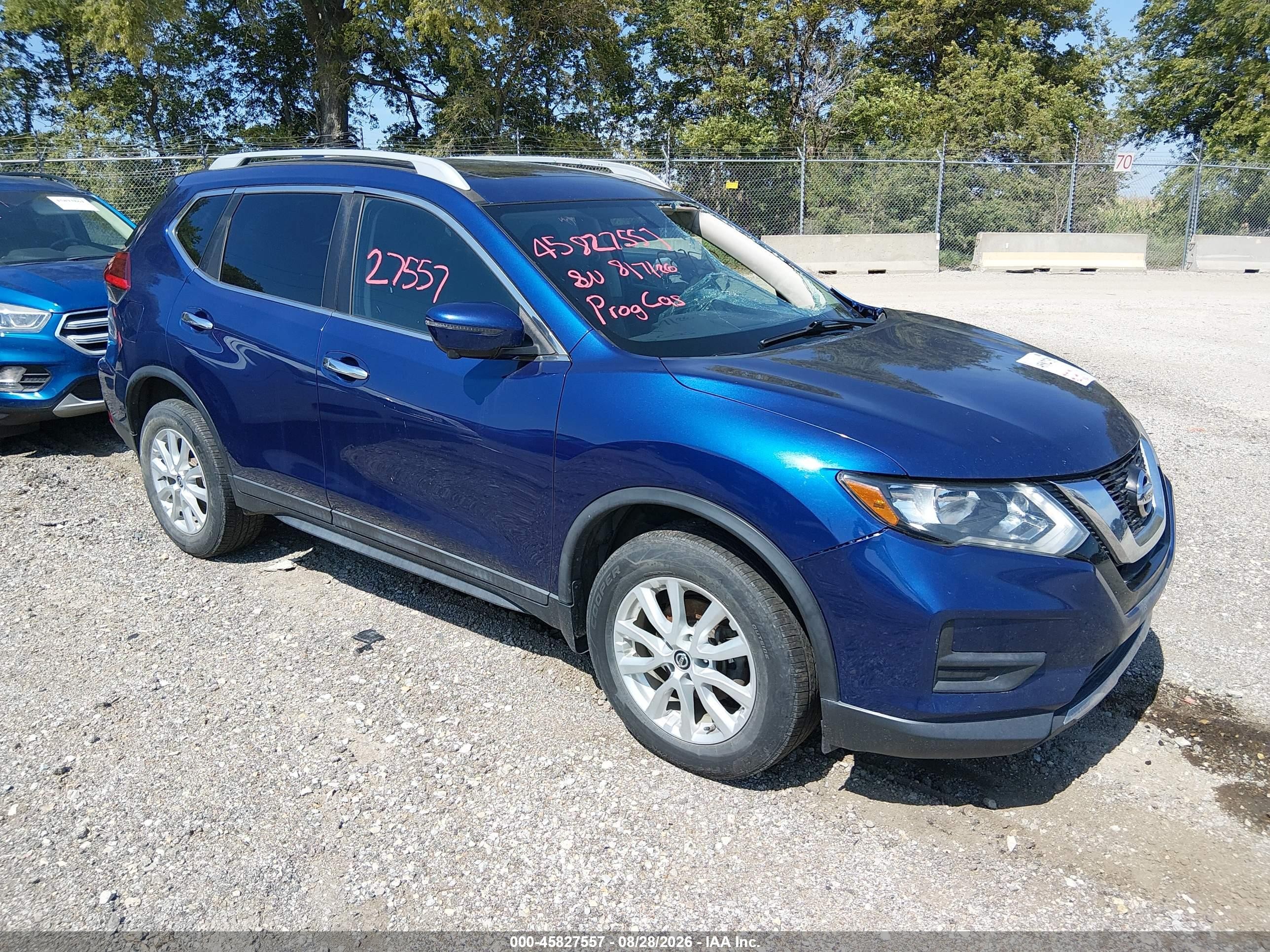 2017 Nissan Rogue Sv Blue vin: 5N1AT2MV5HC779608