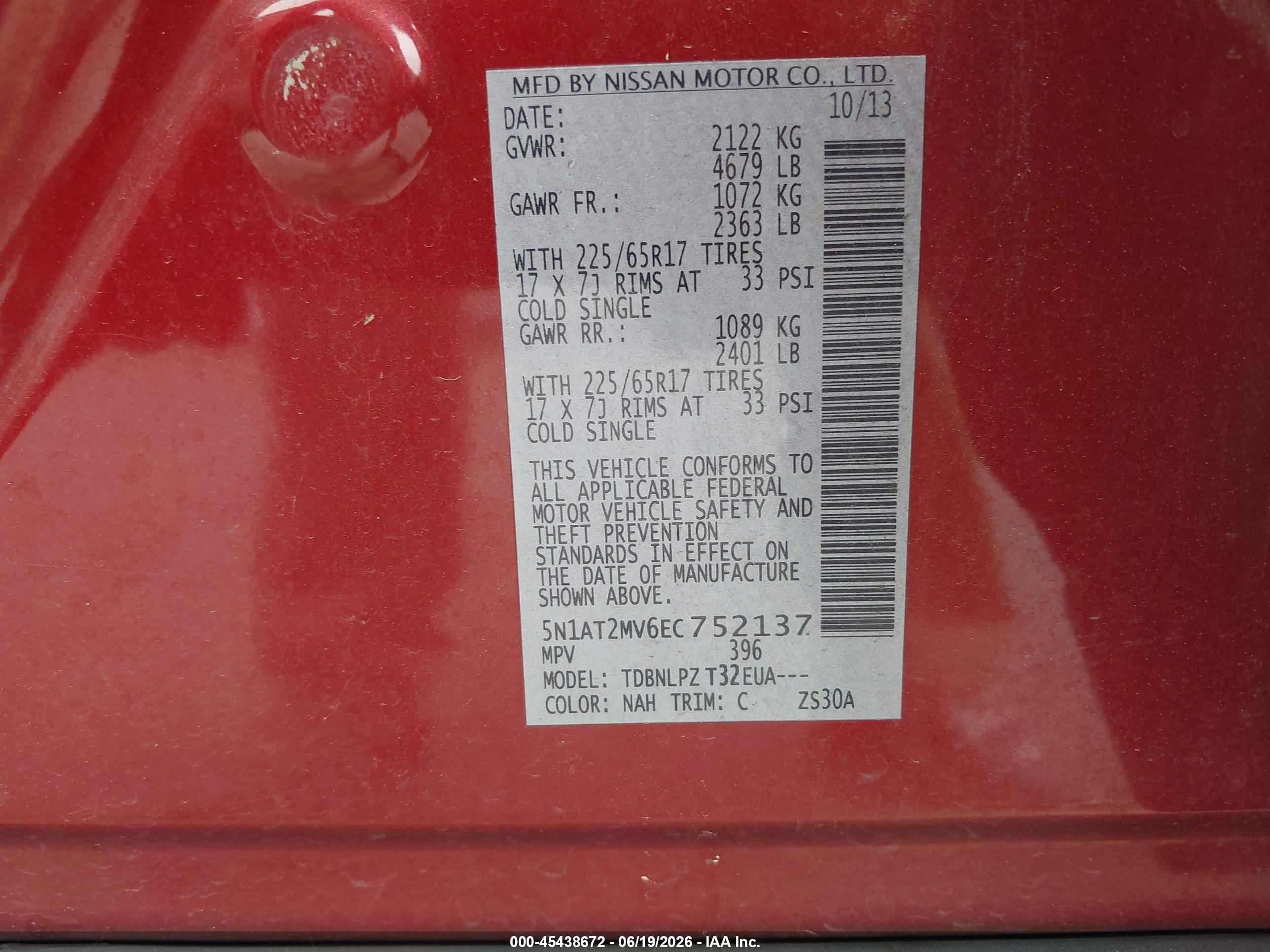 2014 Nissan Rogue S Red vin: 5N1AT2MV6EC752137