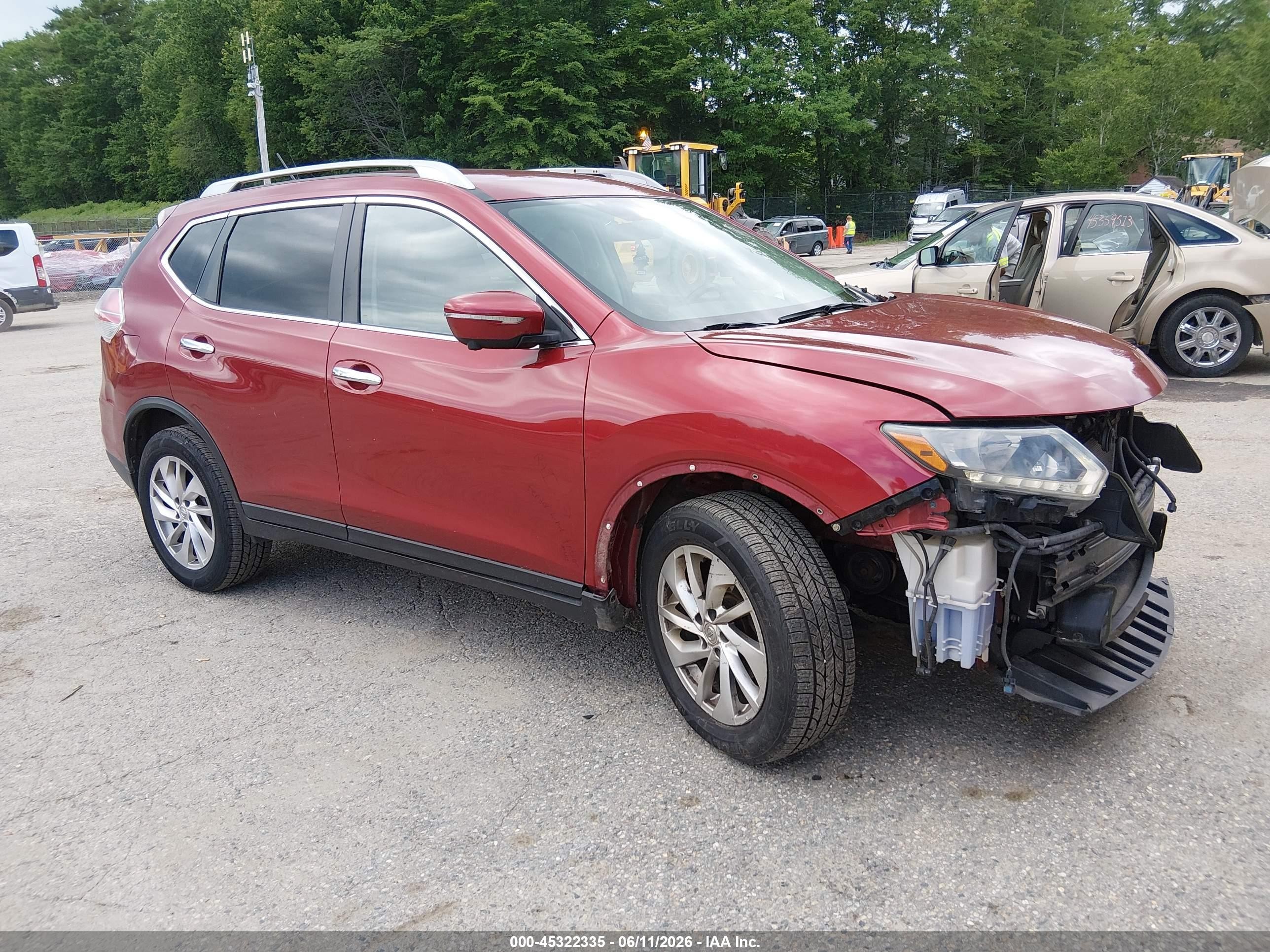 2014 Nissan Rogue Sl Red vin: 5N1AT2MV6EC758228