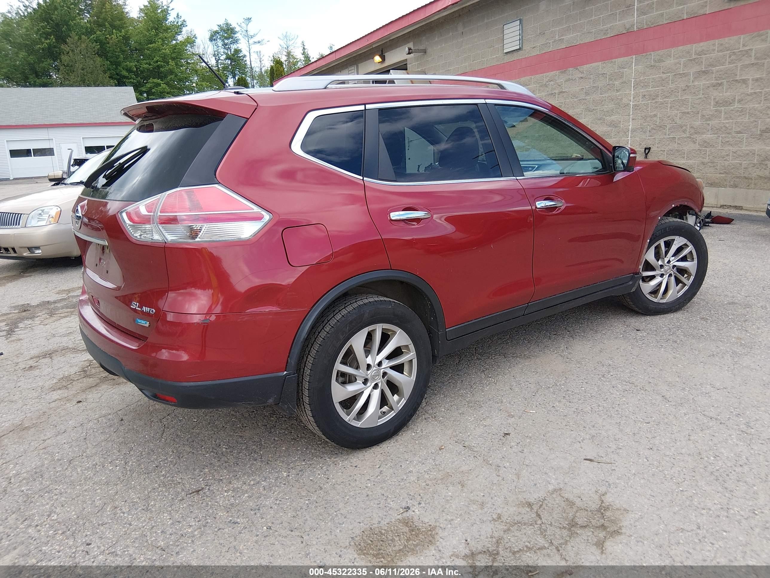 2014 Nissan Rogue Sl Red vin: 5N1AT2MV6EC758228