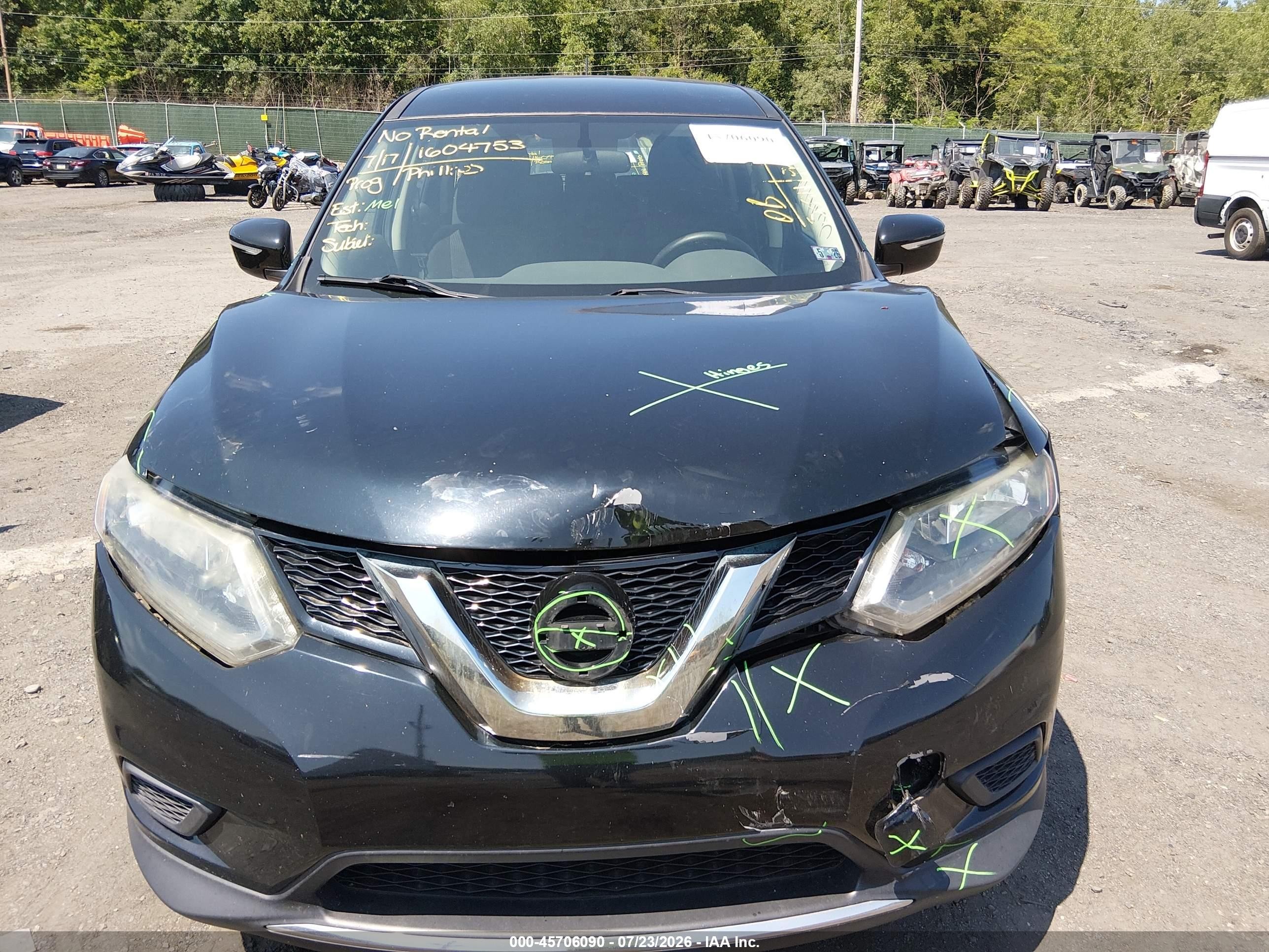 2014 Nissan Rogue S Black vin: 5N1AT2MV6EC768709