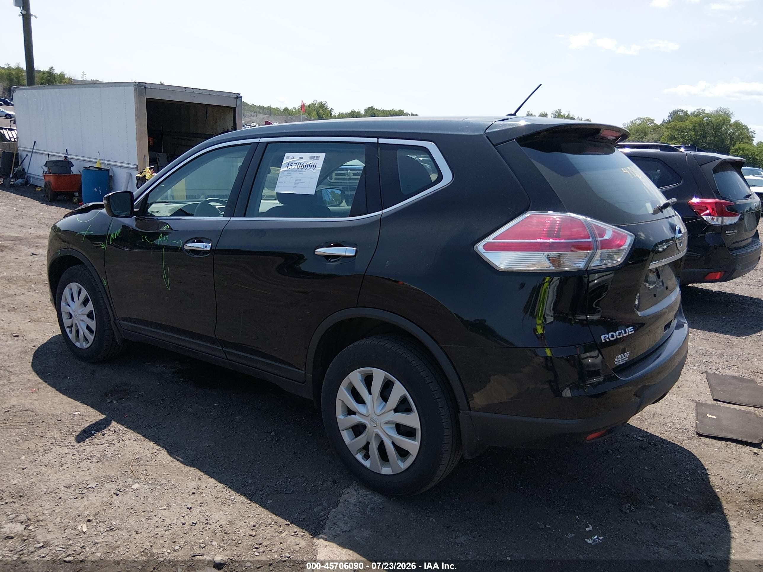 2014 Nissan Rogue S Black vin: 5N1AT2MV6EC768709