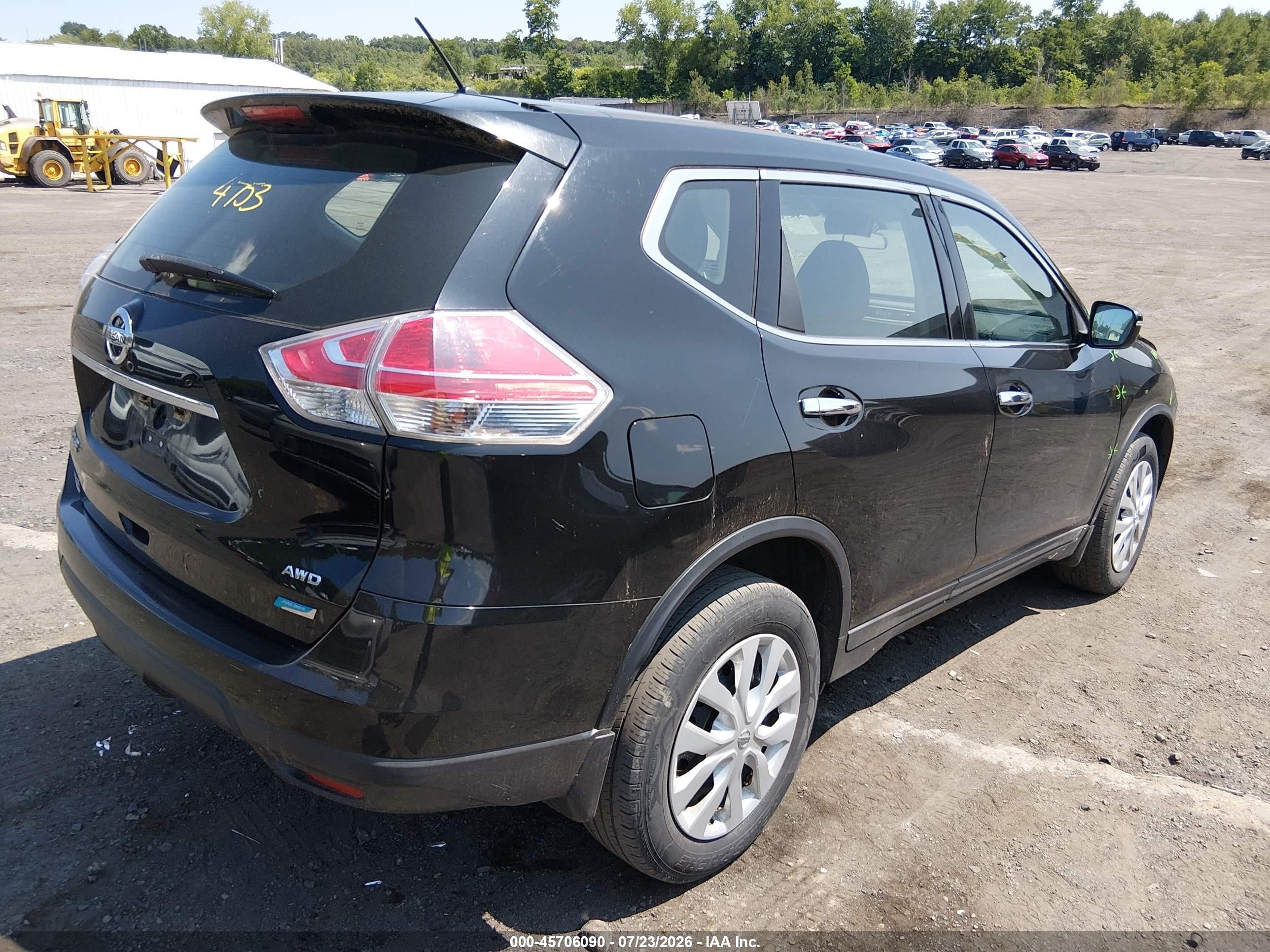 2014 Nissan Rogue S Black vin: 5N1AT2MV6EC768709
