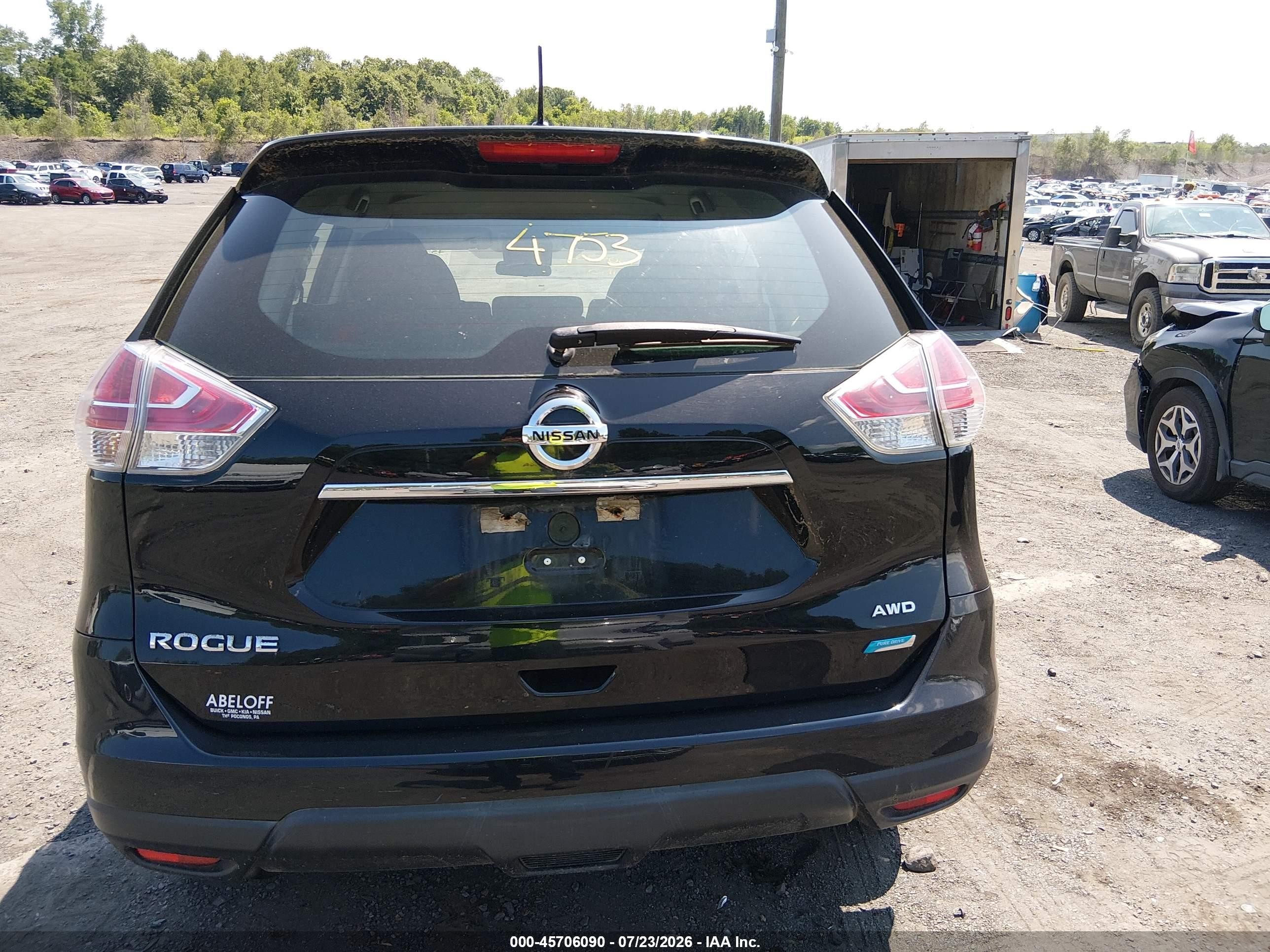 2014 Nissan Rogue S Black vin: 5N1AT2MV6EC768709
