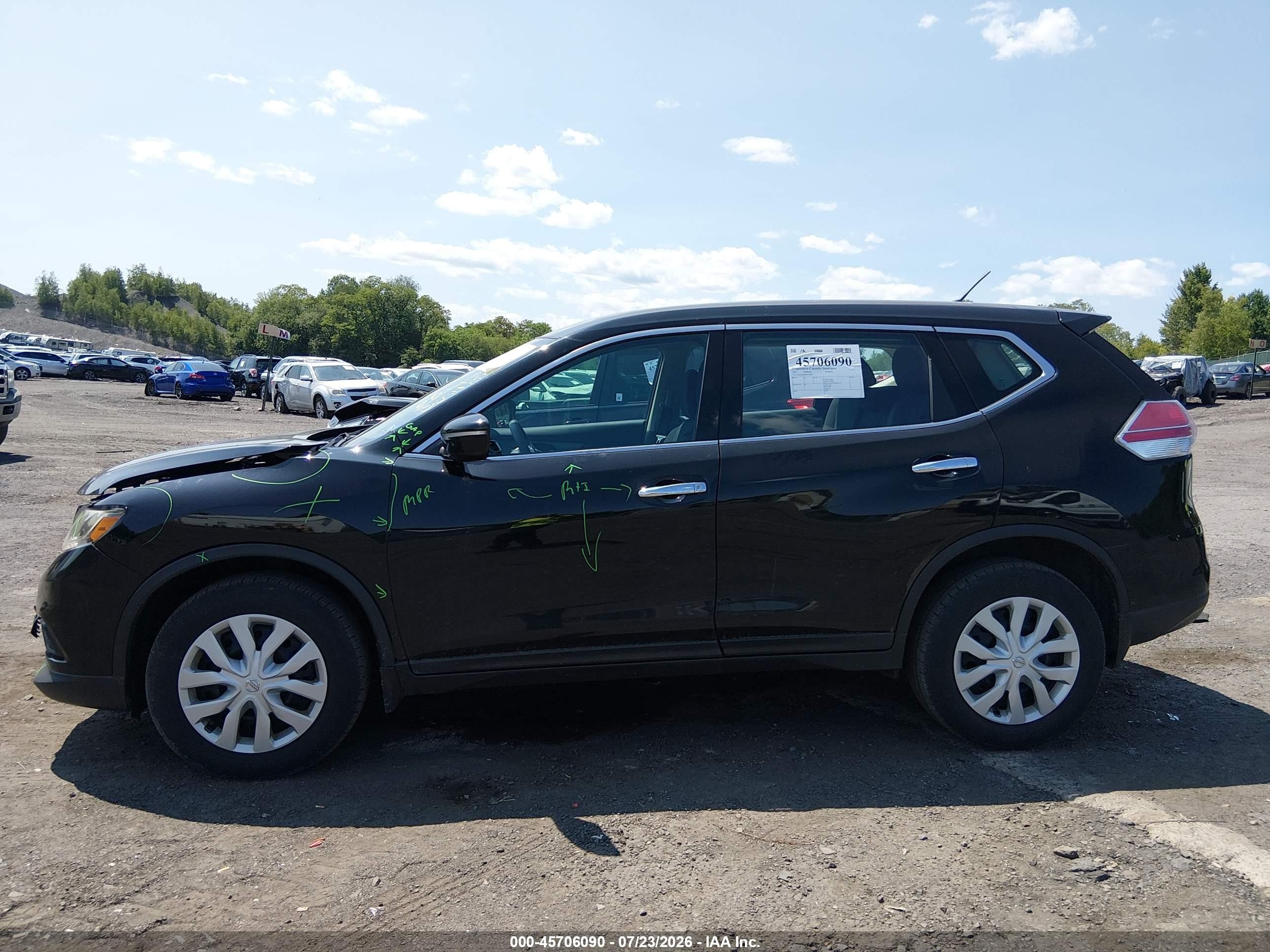 2014 Nissan Rogue S Black vin: 5N1AT2MV6EC768709