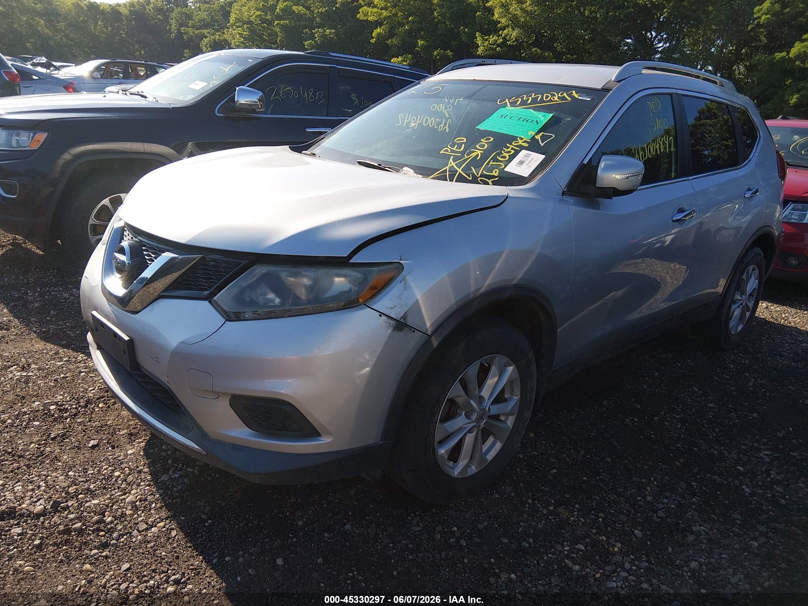 2014 Nissan Rogue Sv Gray vin: 5N1AT2MV6EC769455