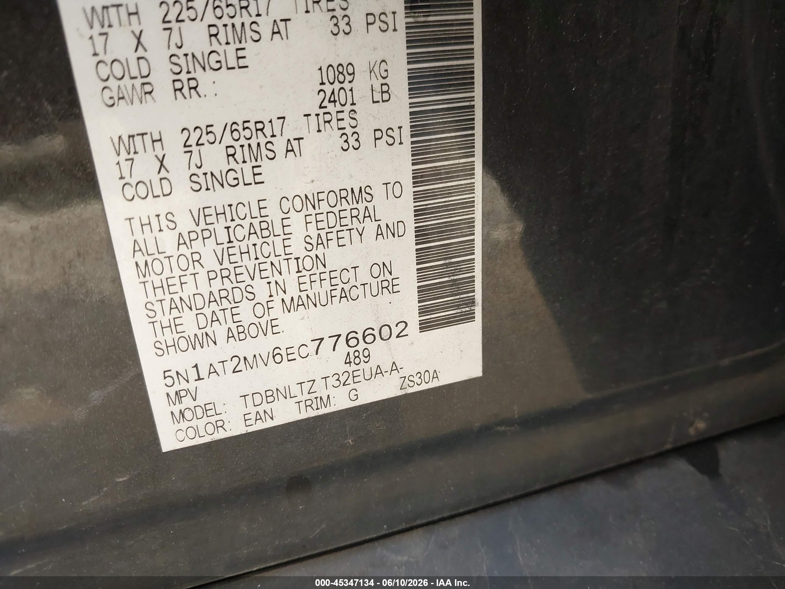 2014 Nissan Rogue Sv Gray vin: 5N1AT2MV6EC776602