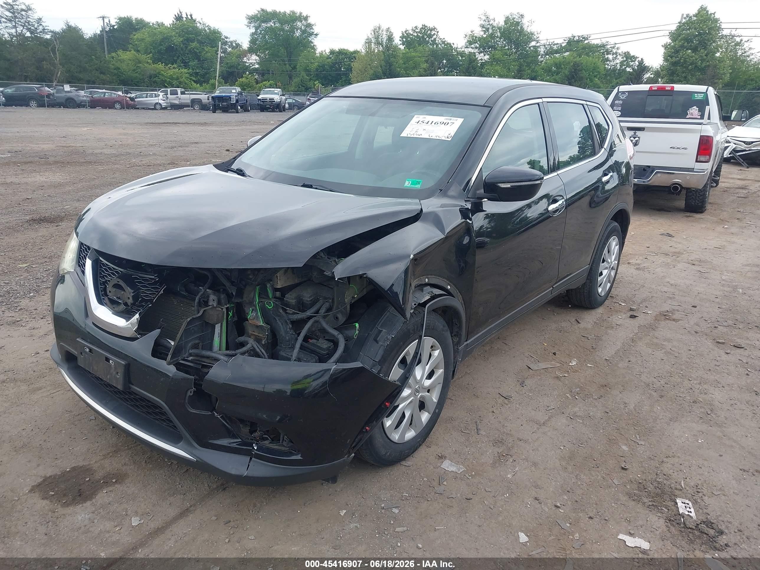 2014 Nissan Rogue S Черный vin: 5N1AT2MV6EC777412