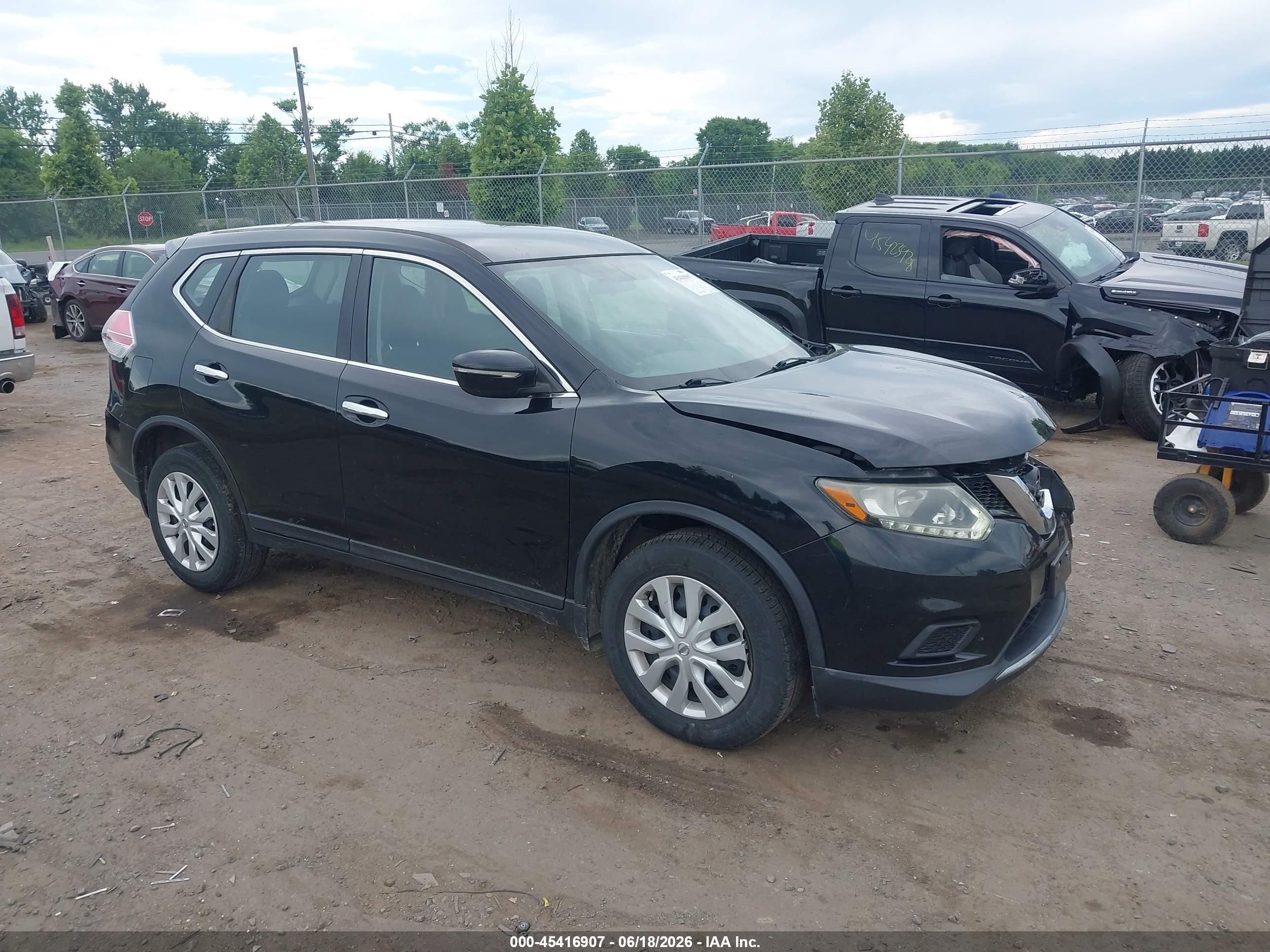 2014 Nissan Rogue S Black vin: 5N1AT2MV6EC777412