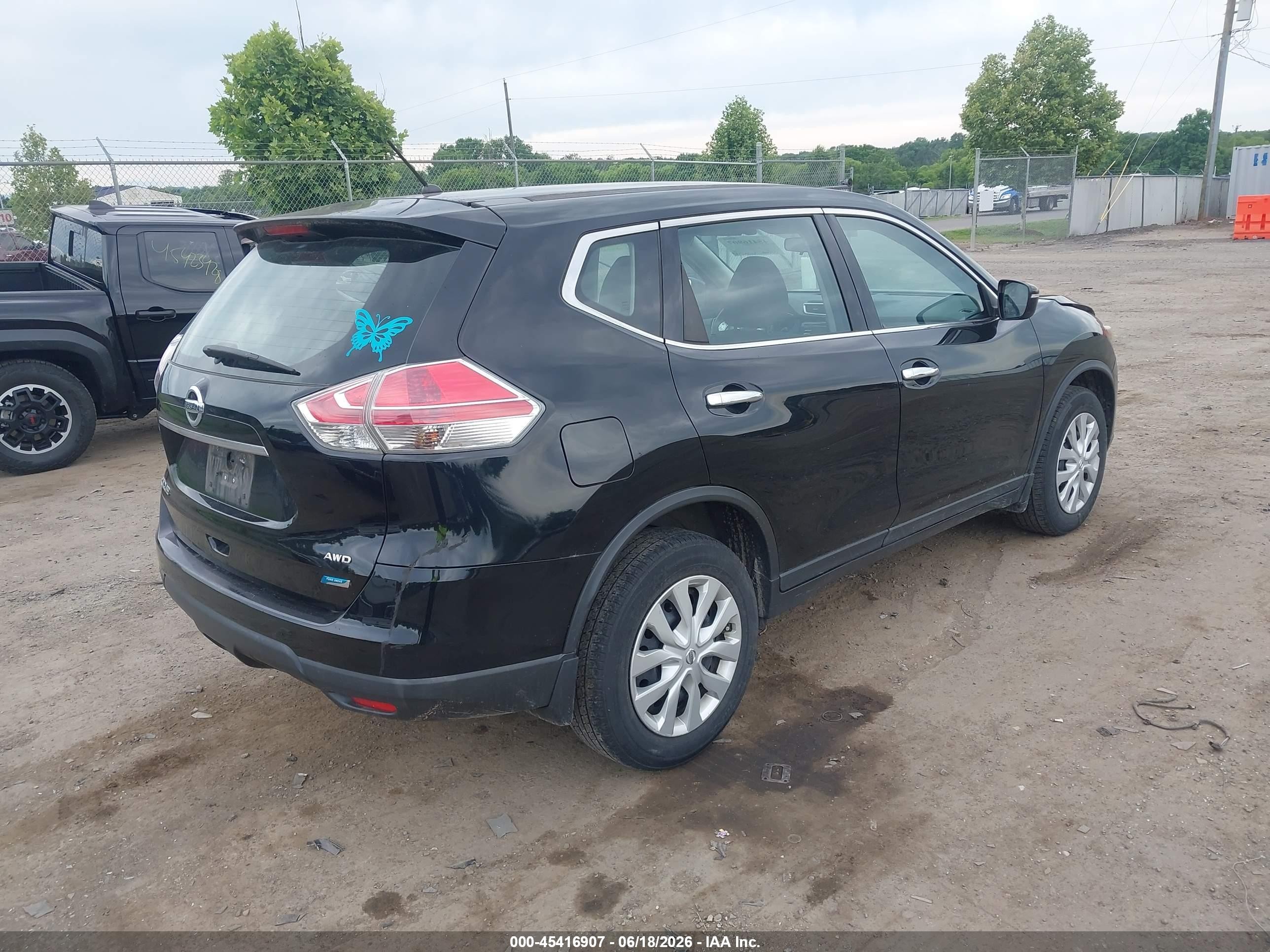 2014 Nissan Rogue S Черный vin: 5N1AT2MV6EC777412