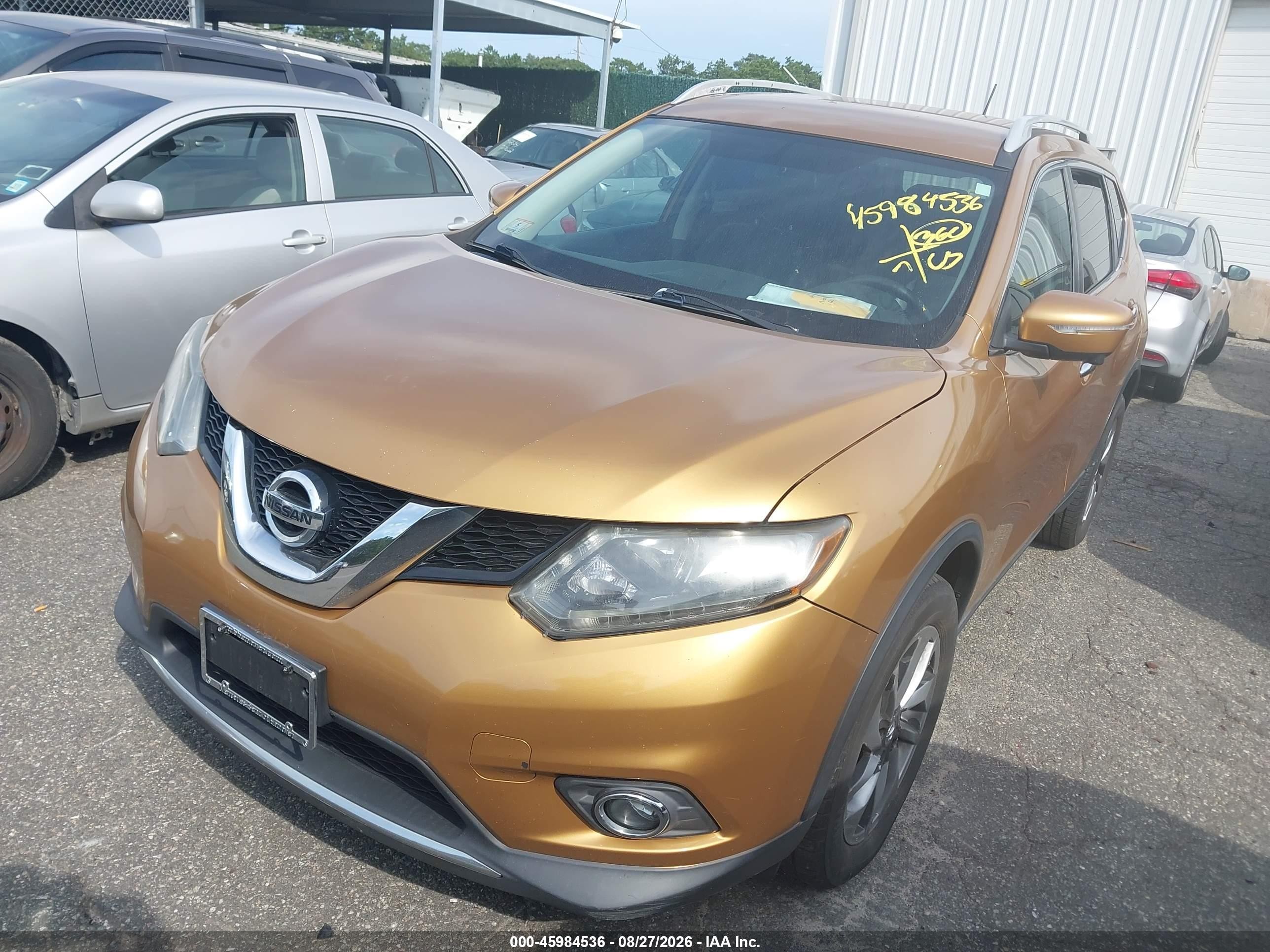 2014 Nissan Rogue Sl Gold vin: 5N1AT2MV6EC778155