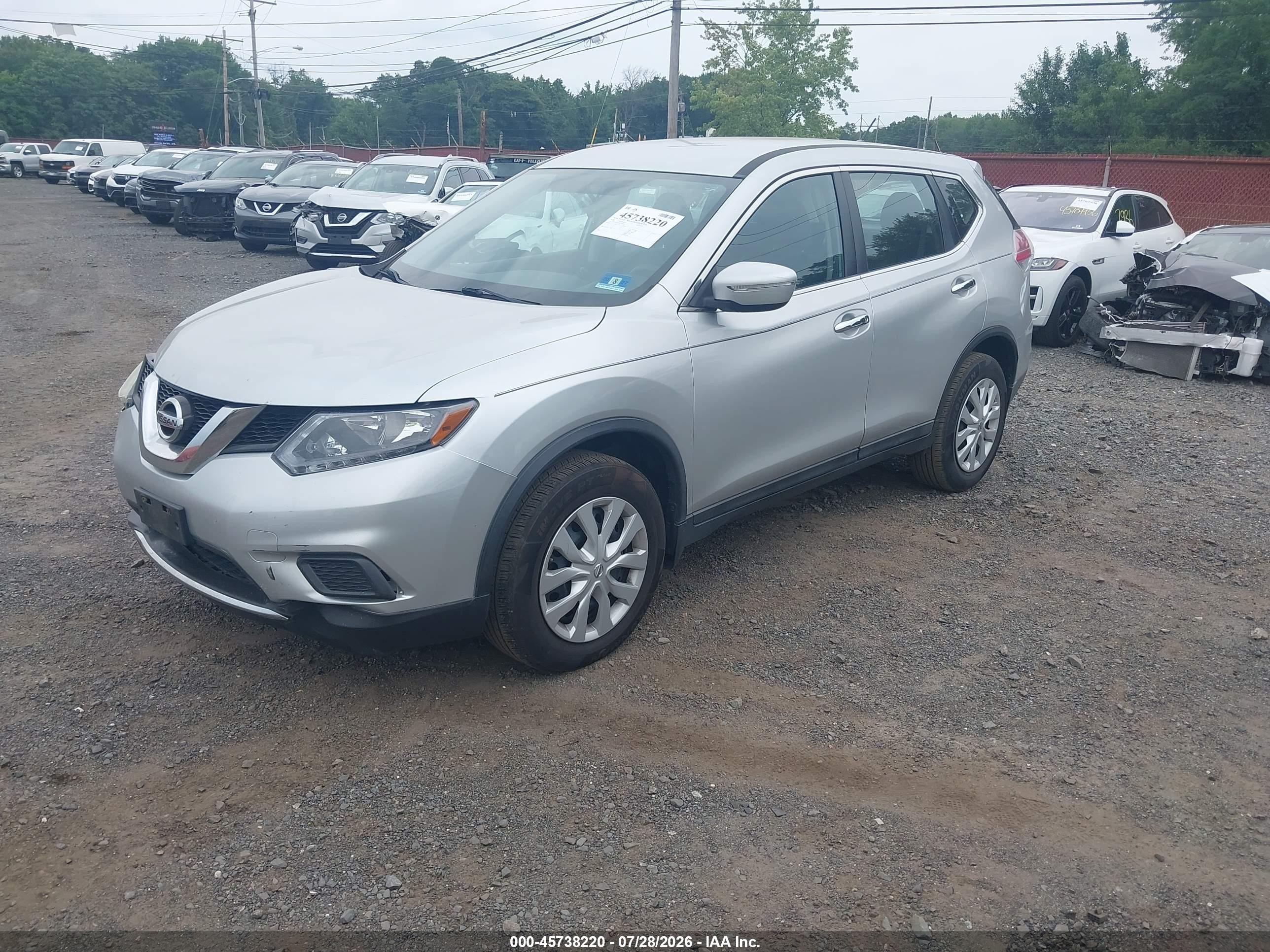 2014 Nissan Rogue S Silver vin: 5N1AT2MV6EC780004