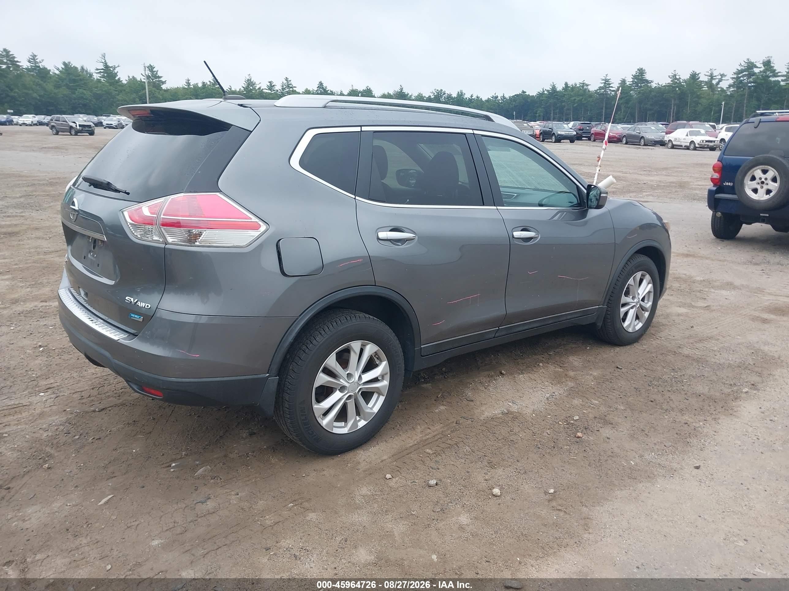 2014 Nissan Rogue Sv Серый vin: 5N1AT2MV6EC792007