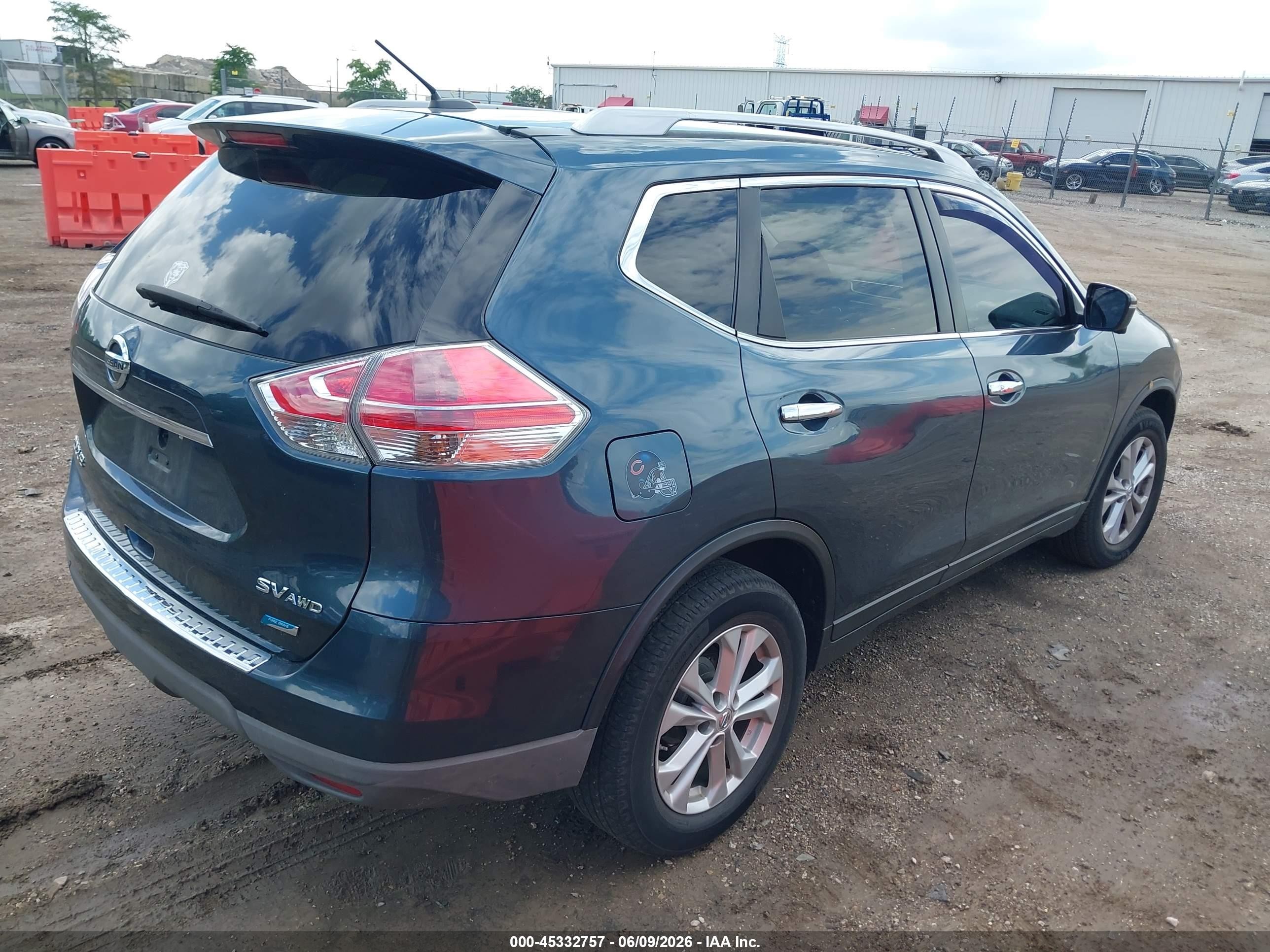 2014 Nissan Rogue S/sl/sv Turquoise vin: 5N1AT2MV6EC801580