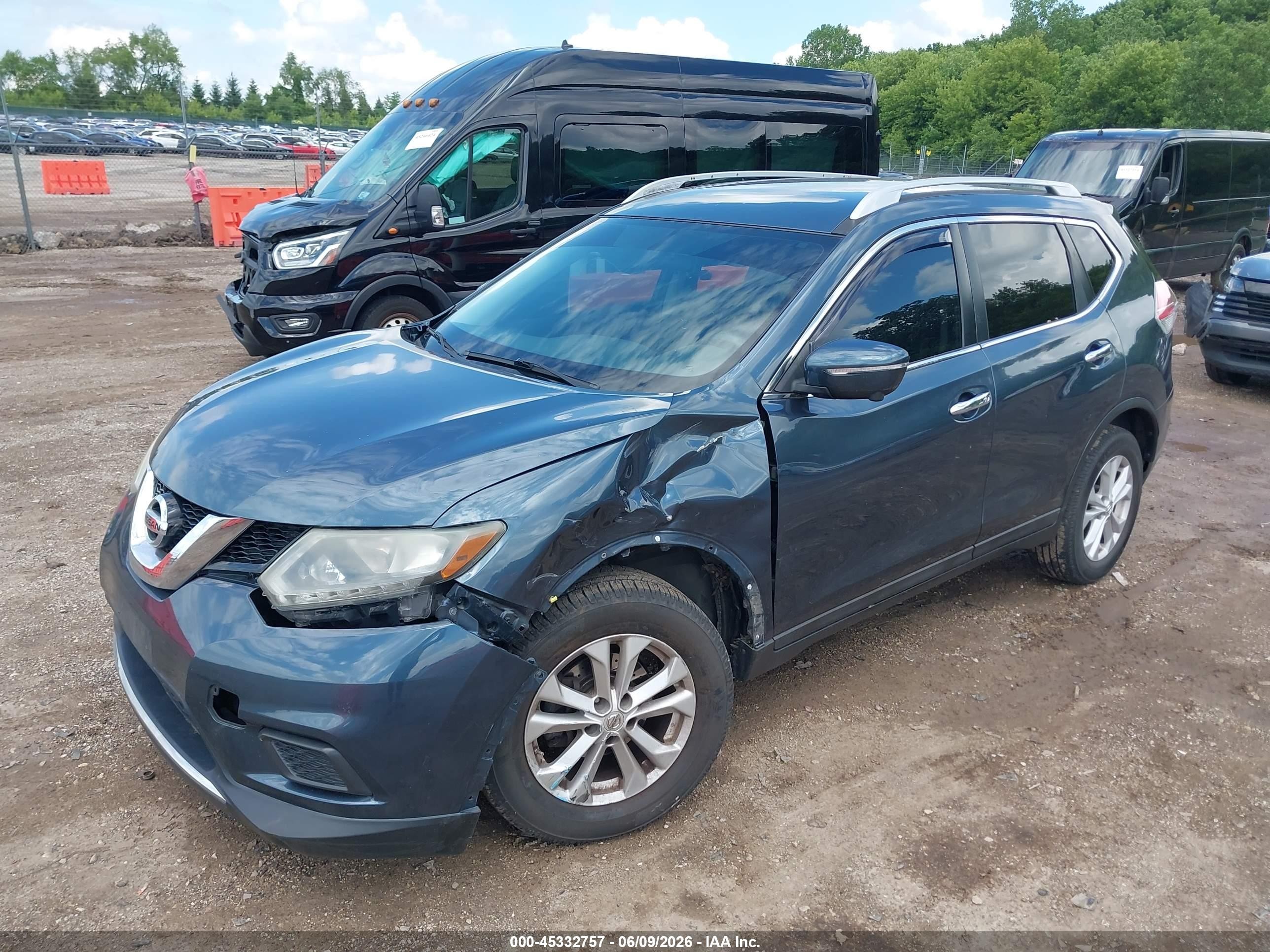 2014 Nissan Rogue S/sl/sv Turquoise vin: 5N1AT2MV6EC801580