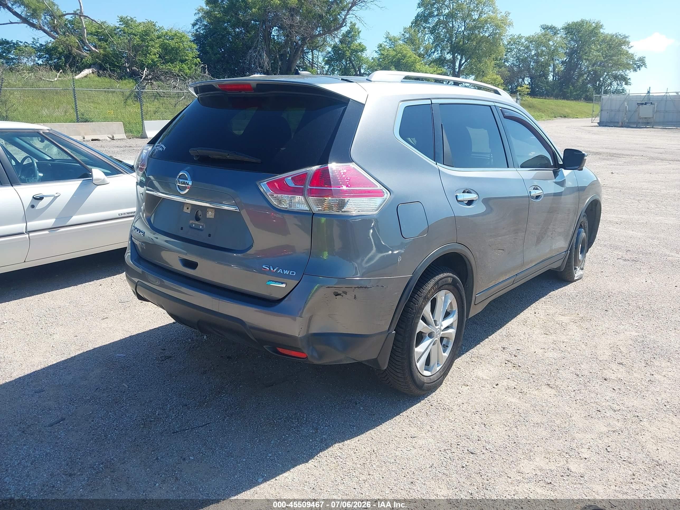 2014 Nissan Rogue Sv Gray vin: 5N1AT2MV6EC806083