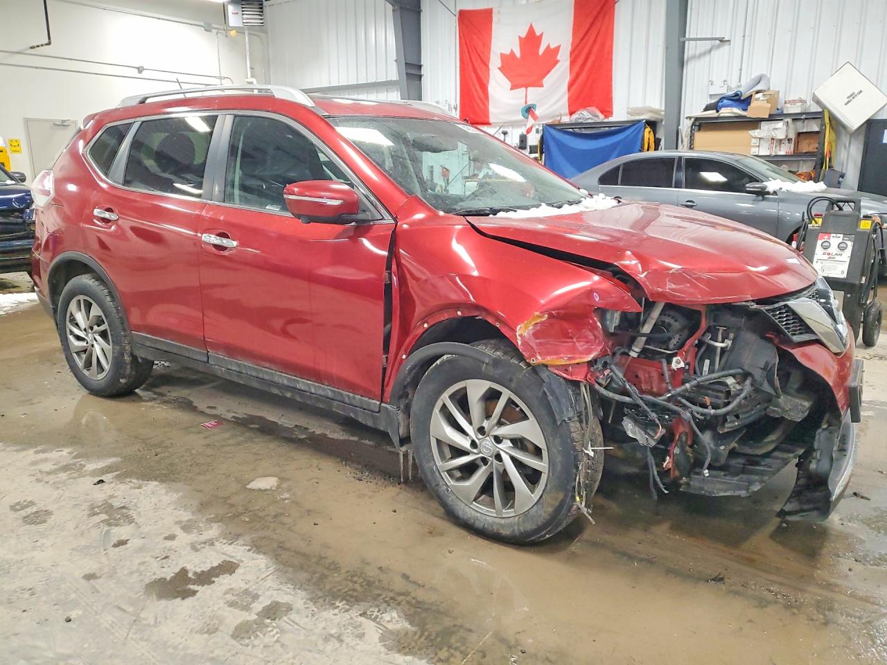 2014 Nissan Rogue S Red vin: 5N1AT2MV6EC806889