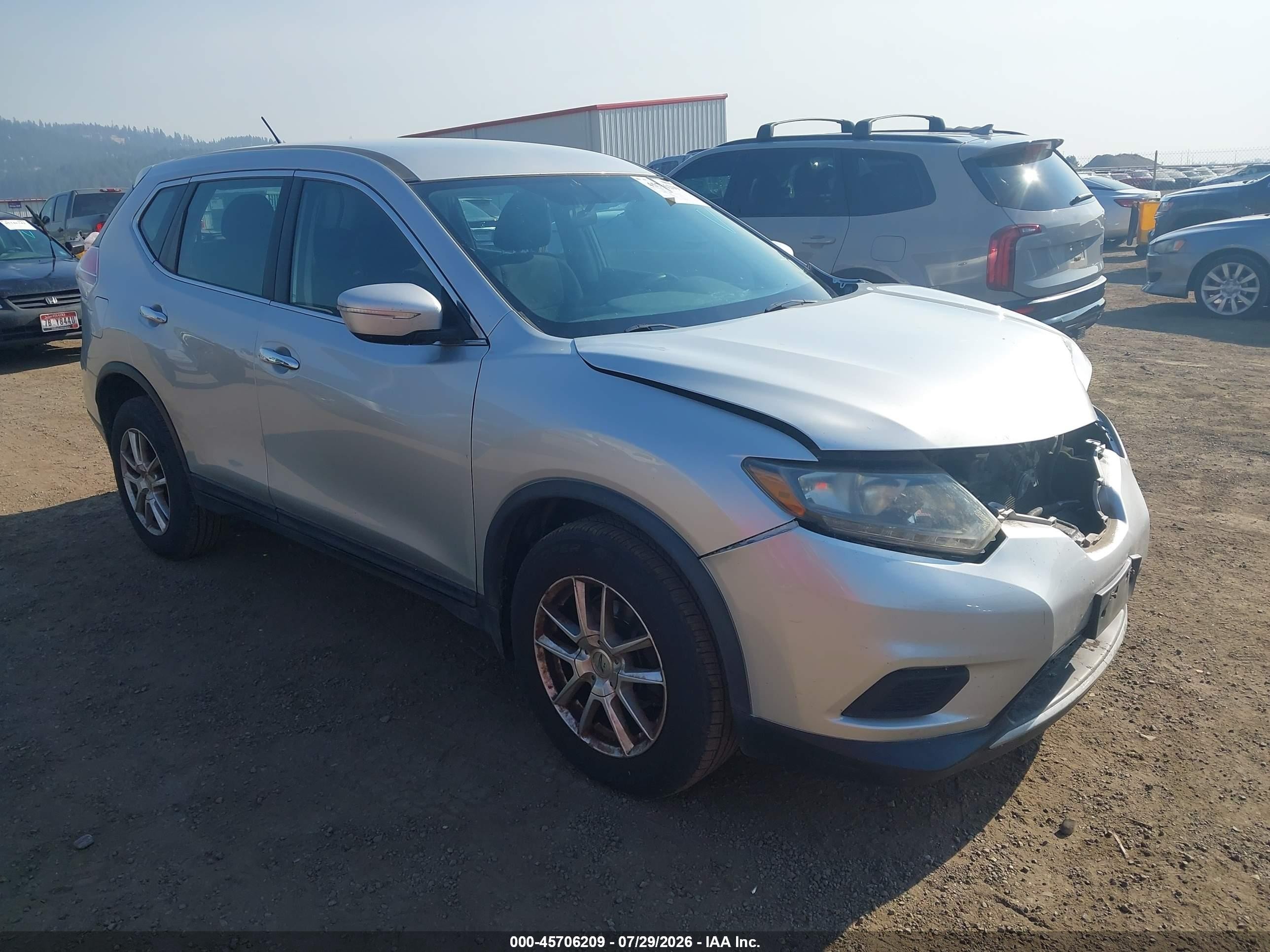 2014 Nissan Rogue S Серебряный vin: 5N1AT2MV6EC810070