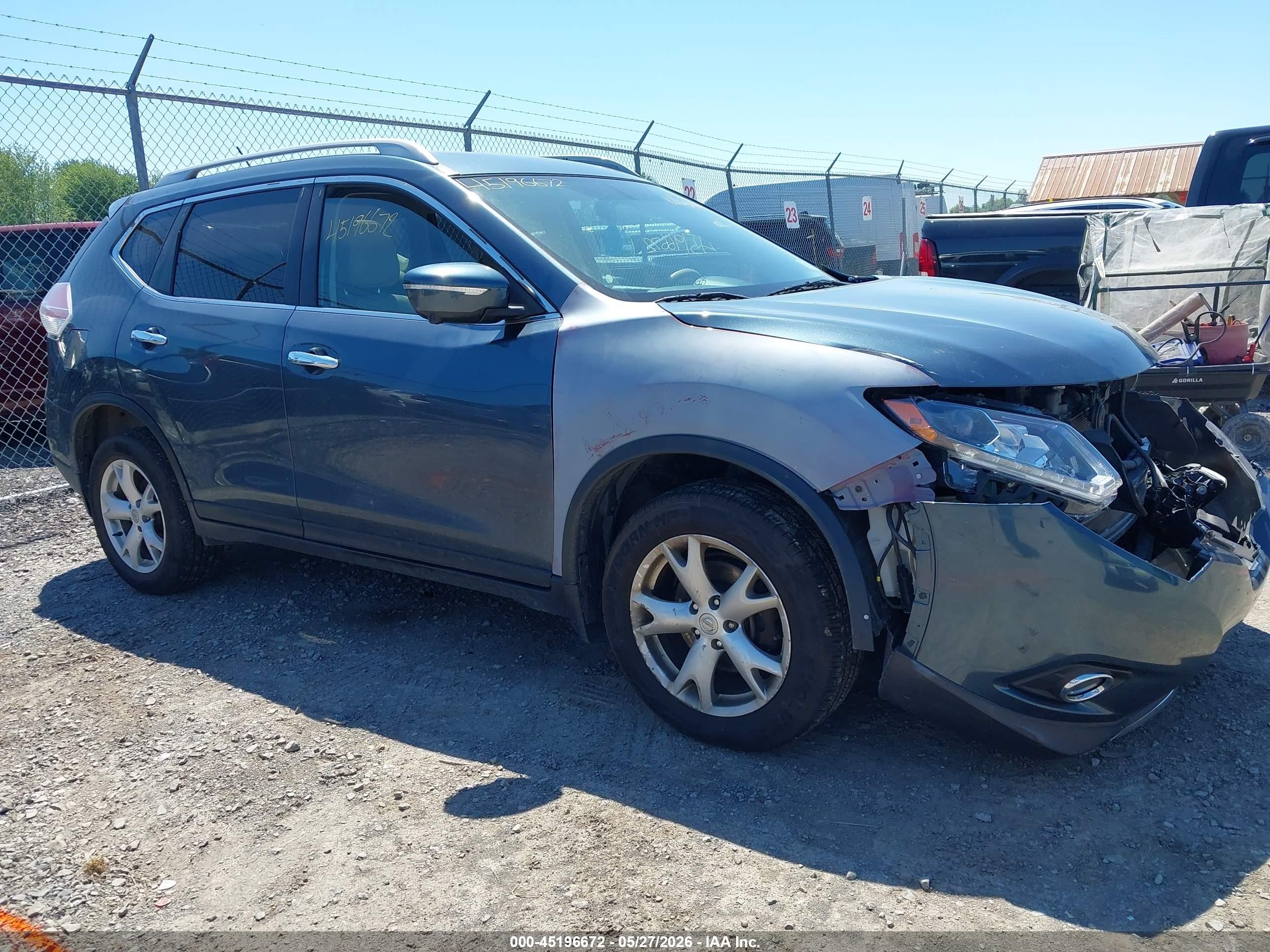 2014 Nissan Rogue Sl Blue vin: 5N1AT2MV6EC815799