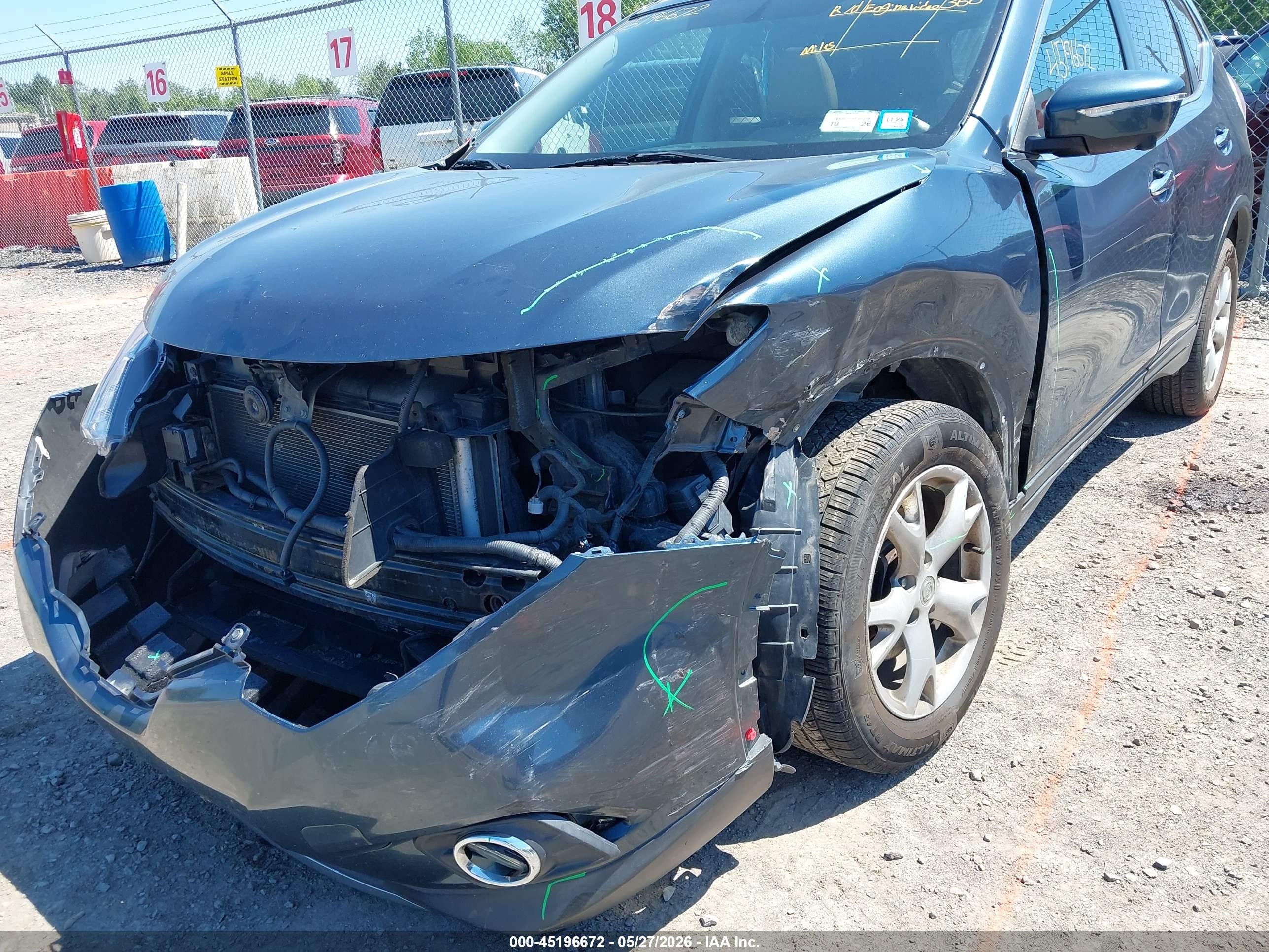 2014 Nissan Rogue Sl Blue vin: 5N1AT2MV6EC815799