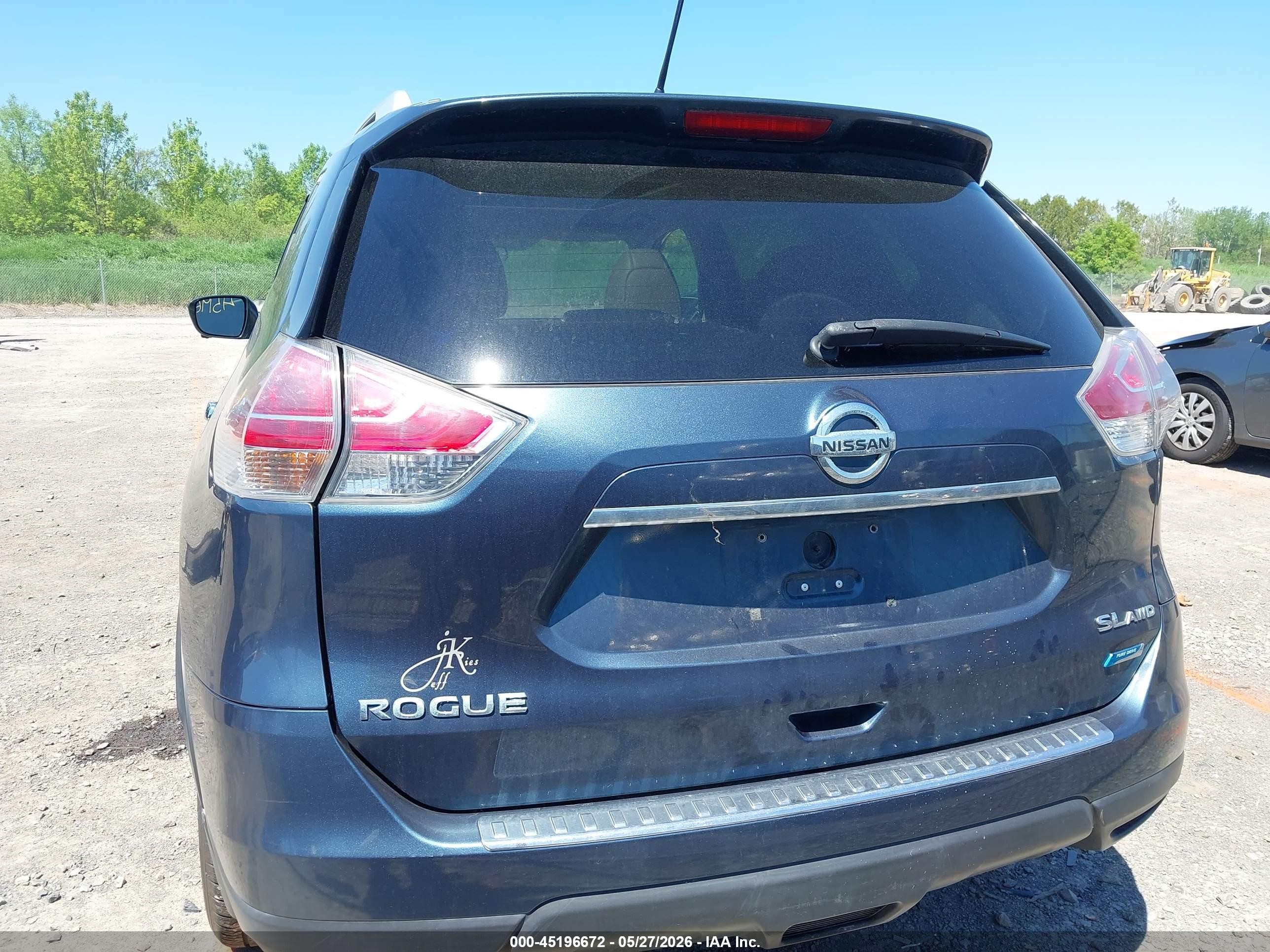 2014 Nissan Rogue Sl Blue vin: 5N1AT2MV6EC815799
