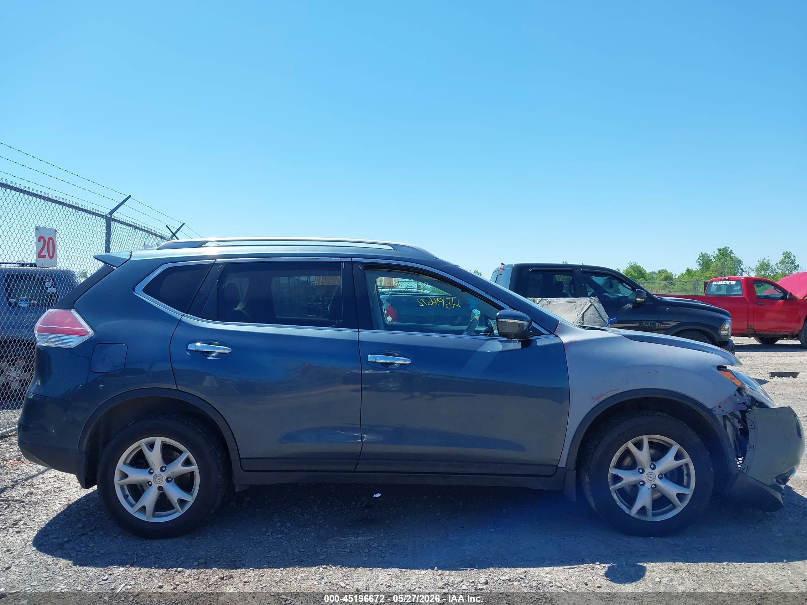 2014 Nissan Rogue Sl Blue vin: 5N1AT2MV6EC815799