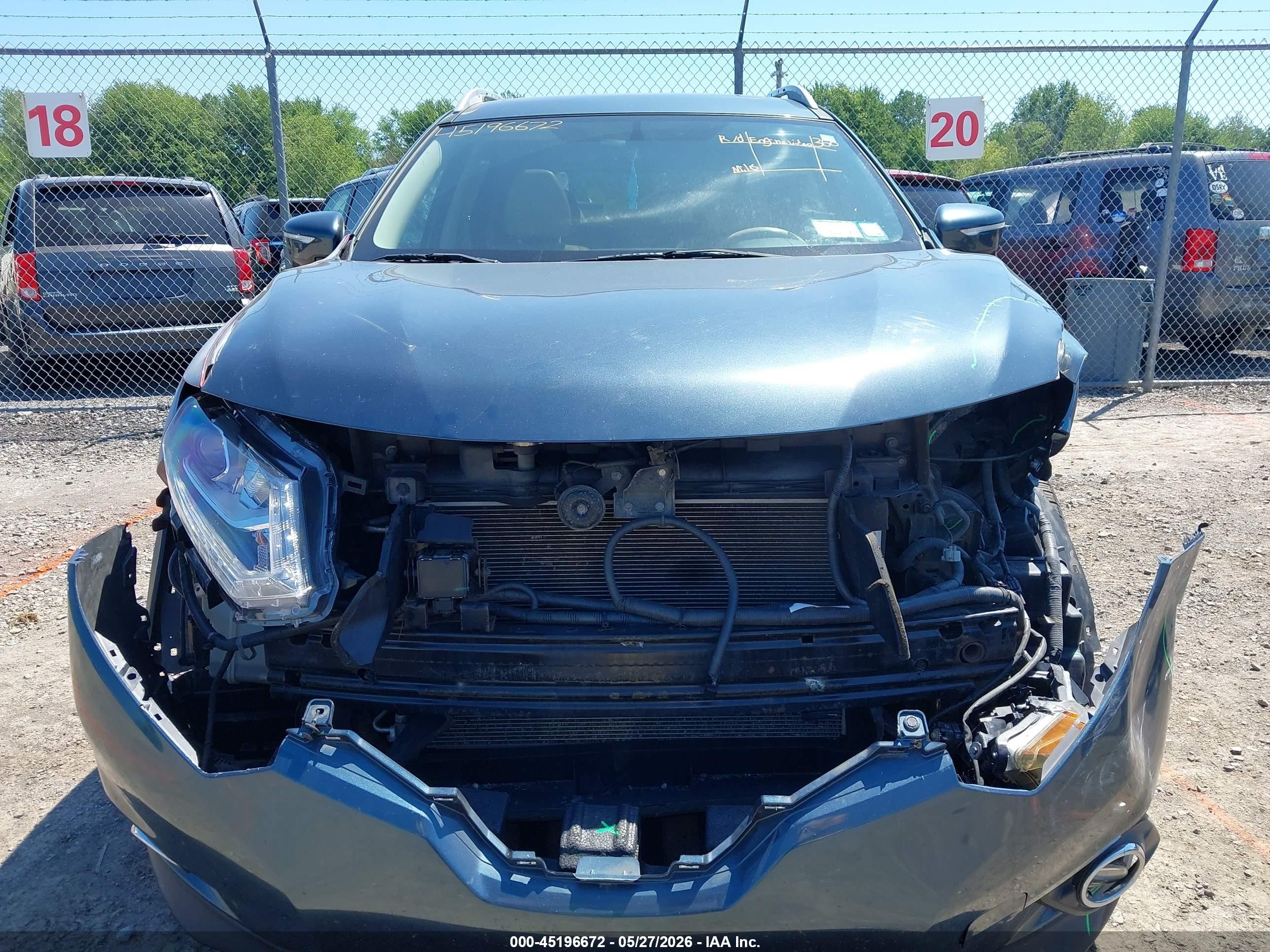 2014 Nissan Rogue Sl Blue vin: 5N1AT2MV6EC815799