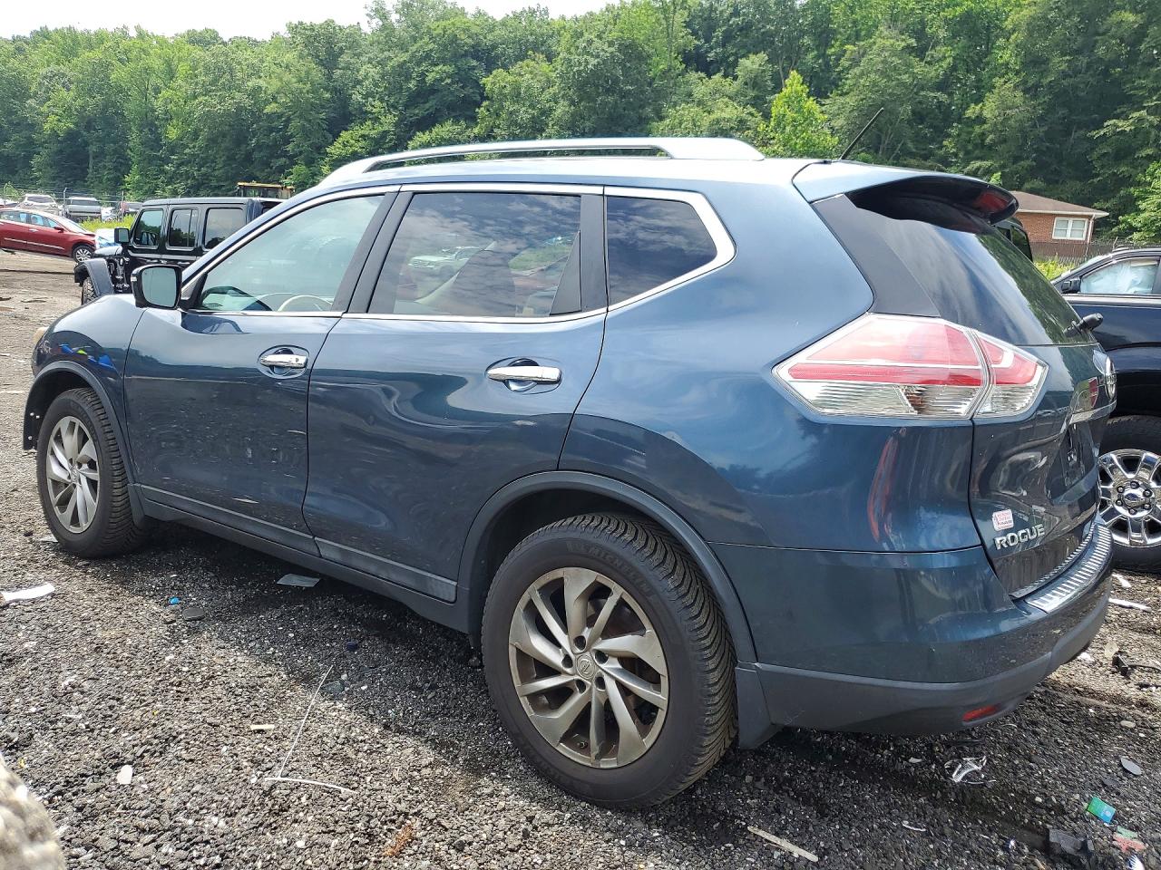 2014 Nissan Rogue Sl Blue vin: 5N1AT2MV6EC840895